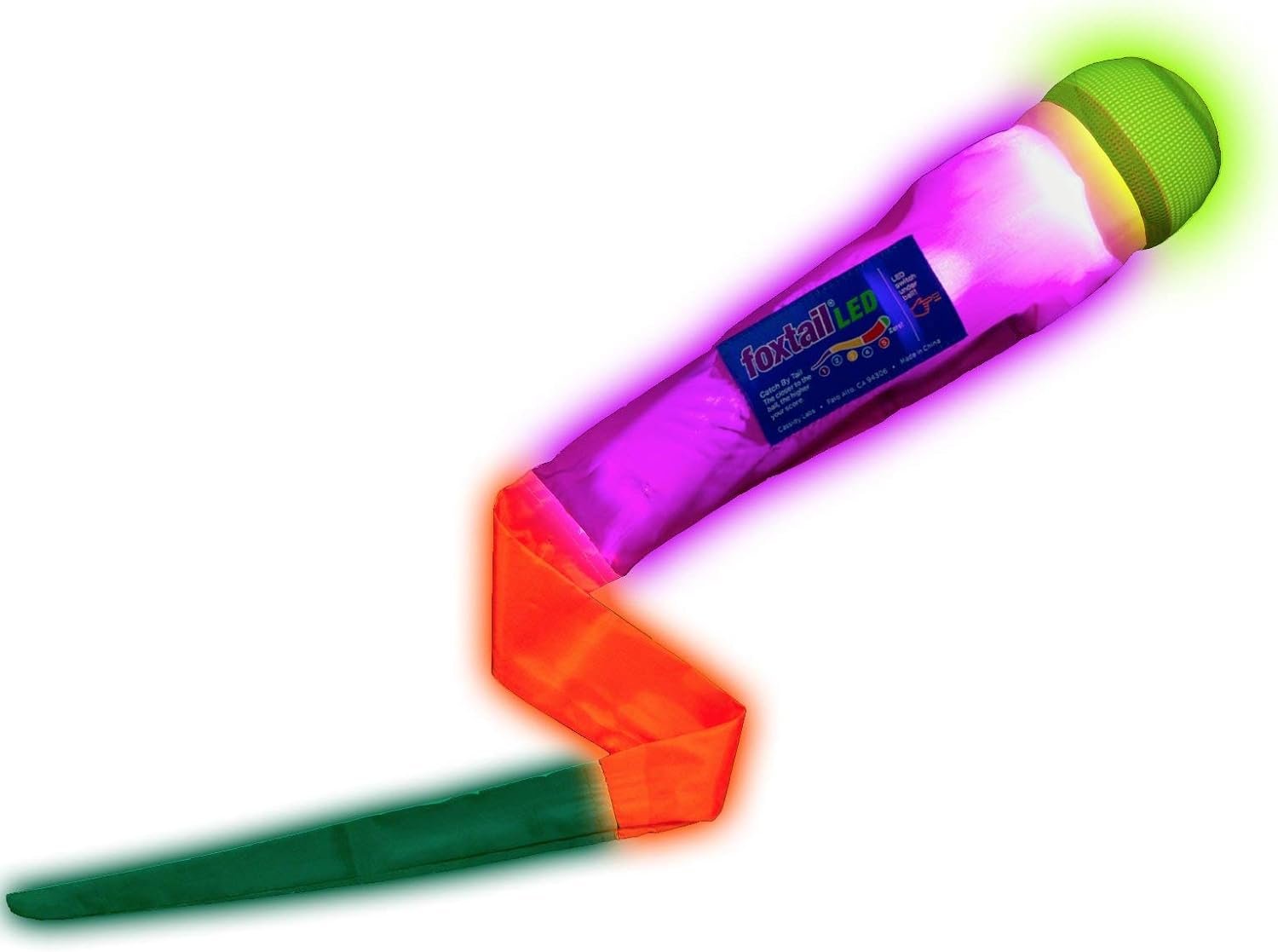 Foxtail LED – Outdoor Throw and Catch Light Up Game – Foam Ball & Tail Glow at Night – Play in The Dark – Fun Gift Idea for Kids & Adults, Boys & Girls