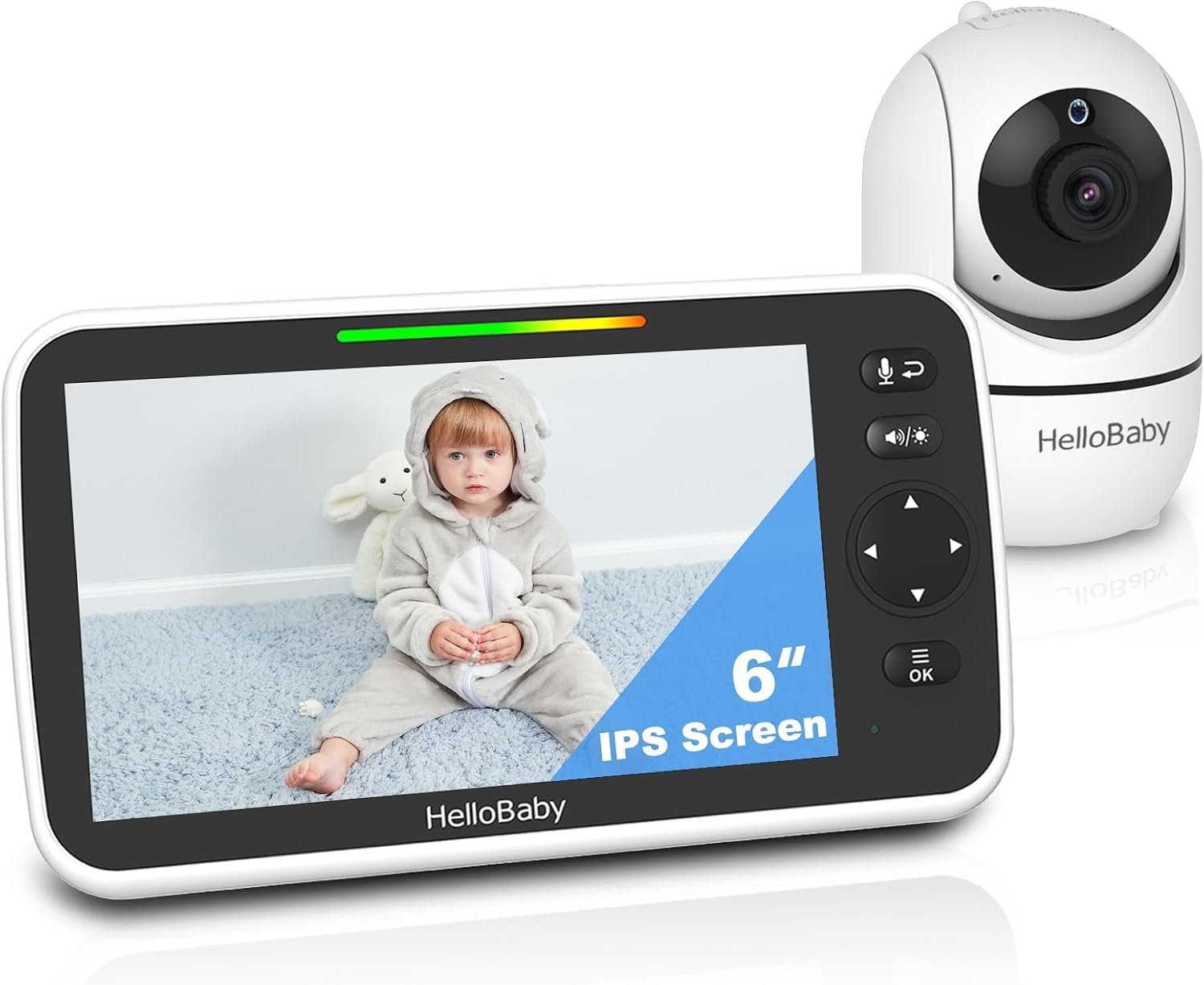 HelloBaby 6″ No WiFi Video Baby Monitor with Camera Audio, 33H Battery