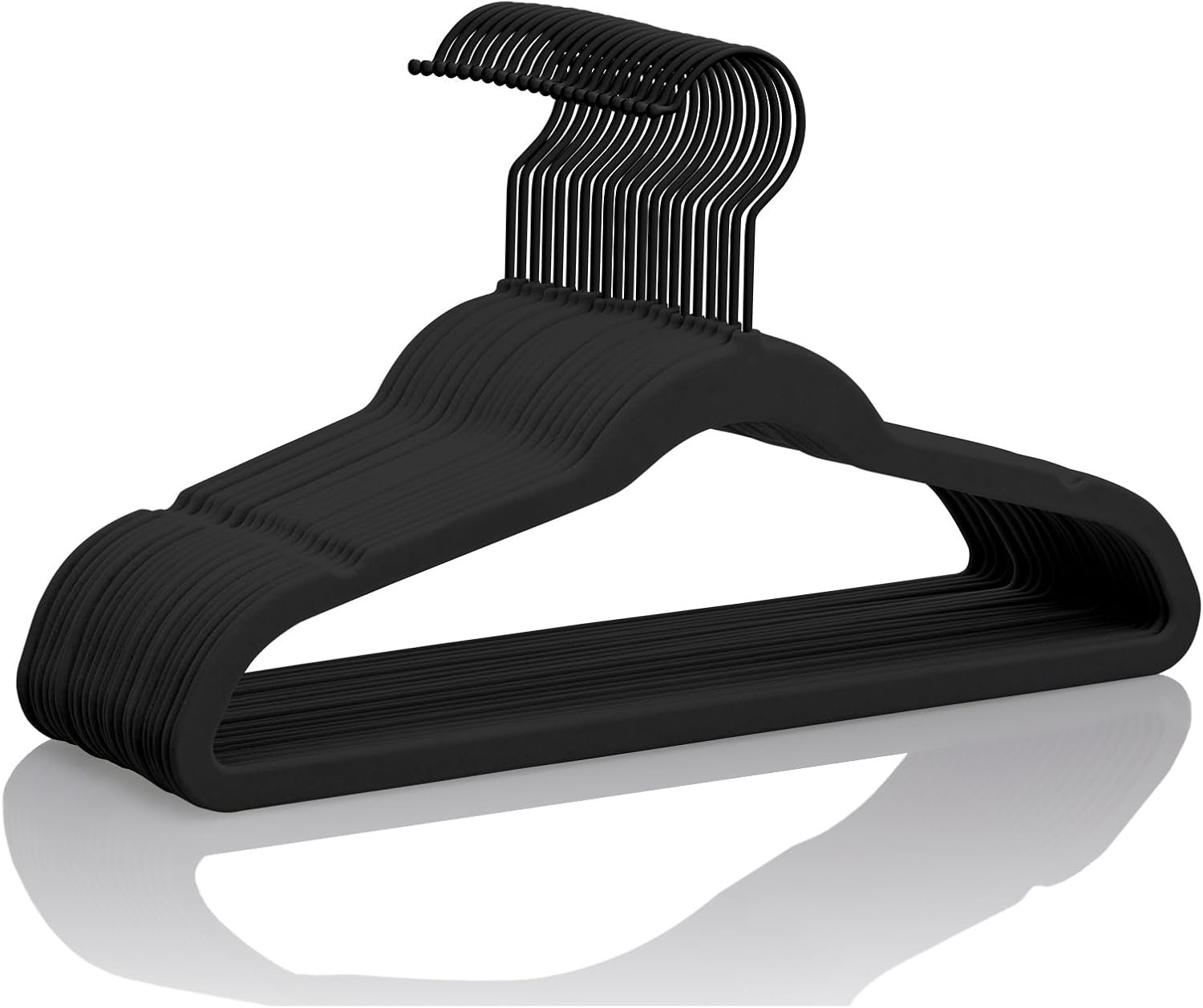 MIZGI Kids Velvet Hangers 50 Pack 14 Inch Youth Teen Non-Slip 360° Swivel