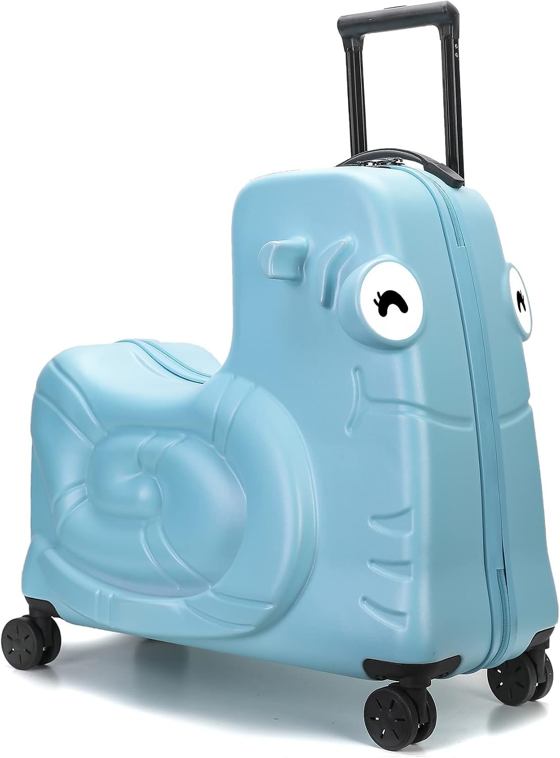 Kids Ride-on Luggage with Spinner Wheels Suitcase, Kid’s Ride-On Suitcase Help Your Child Relax, Carry On Trolley Luggage with Password Lock (Blue, 22 inches)