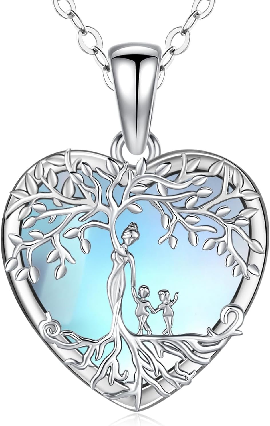 Odinstone Tree of Life Necklace, Sterling Silver Pendant for Women