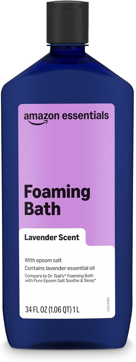 Amazon Essentials Lavender Scented Foaming Bath with Essential Oil, 34 Fluid Ounce (Previously Amazon Basics)