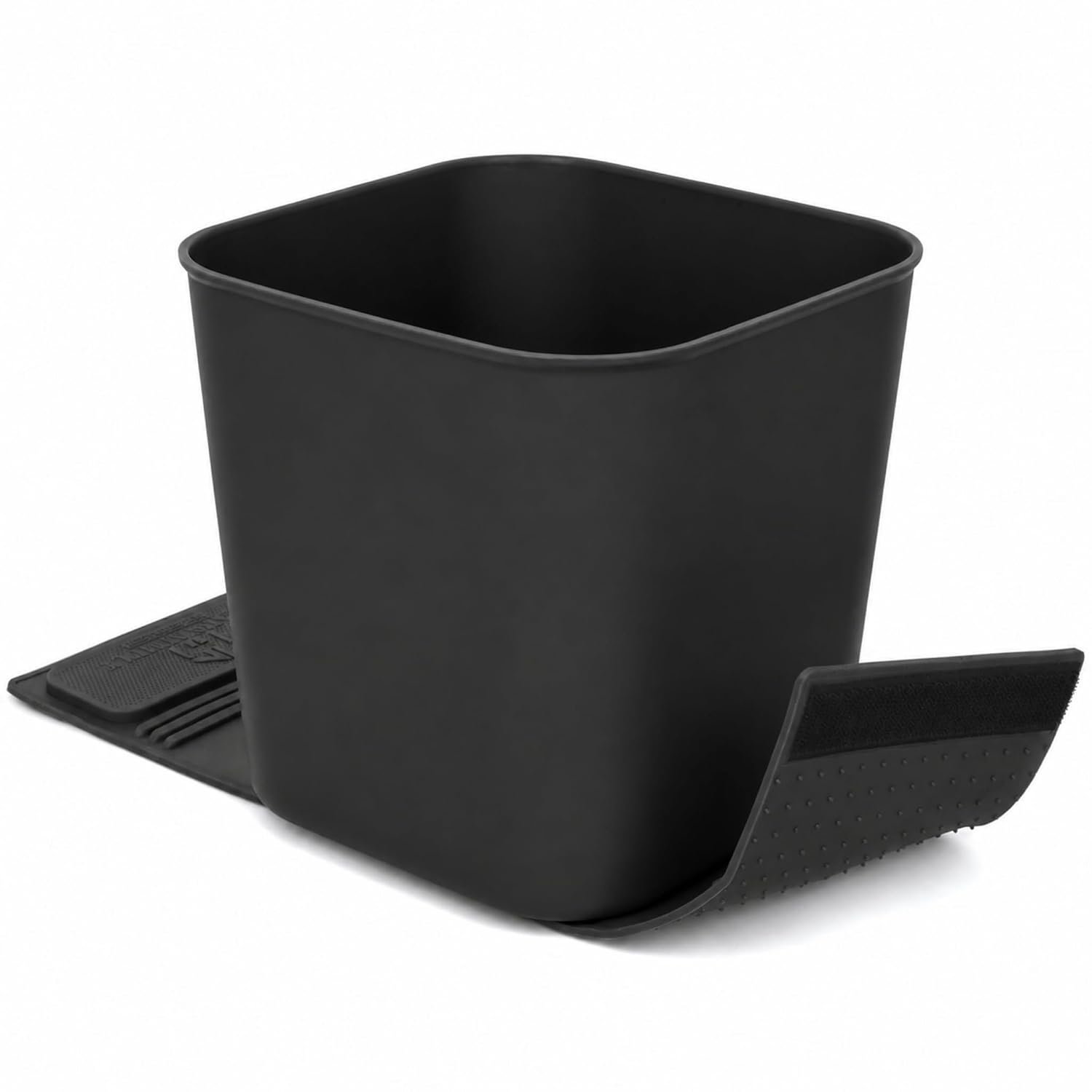 Car Trash Can for Vehicles Leakproof Compact Garbage Bin w/Stability Flap, Anti-Slip Base, Portable Trash Holder for Cars, Trucks, SUVs, Minivans (Black, Large)