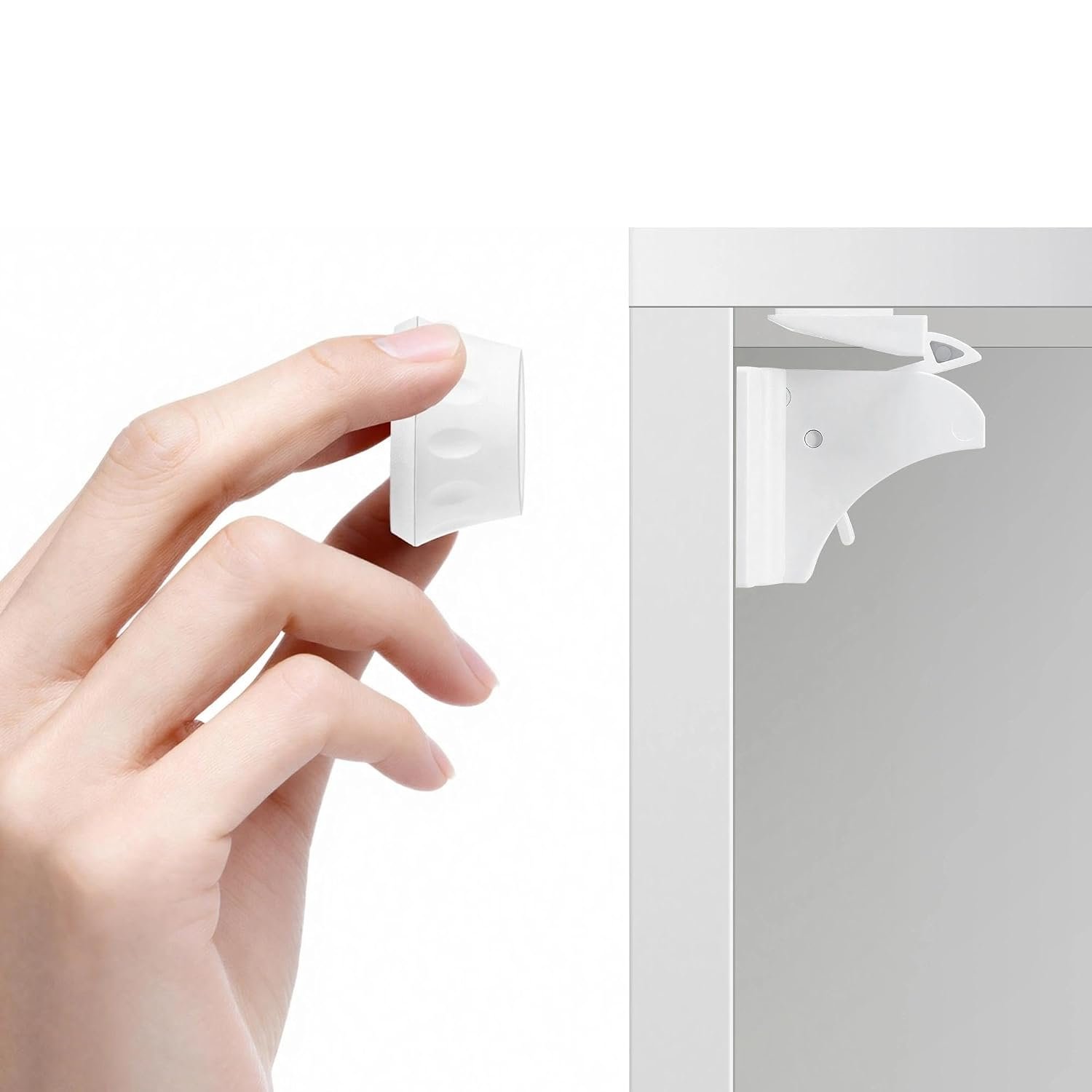 AILUOQI Baby Proofing Magnetic Cabinet Locks (3 Pack) Cupboard Drawers Latches Magnet Locks for Cabinets (1 Key)