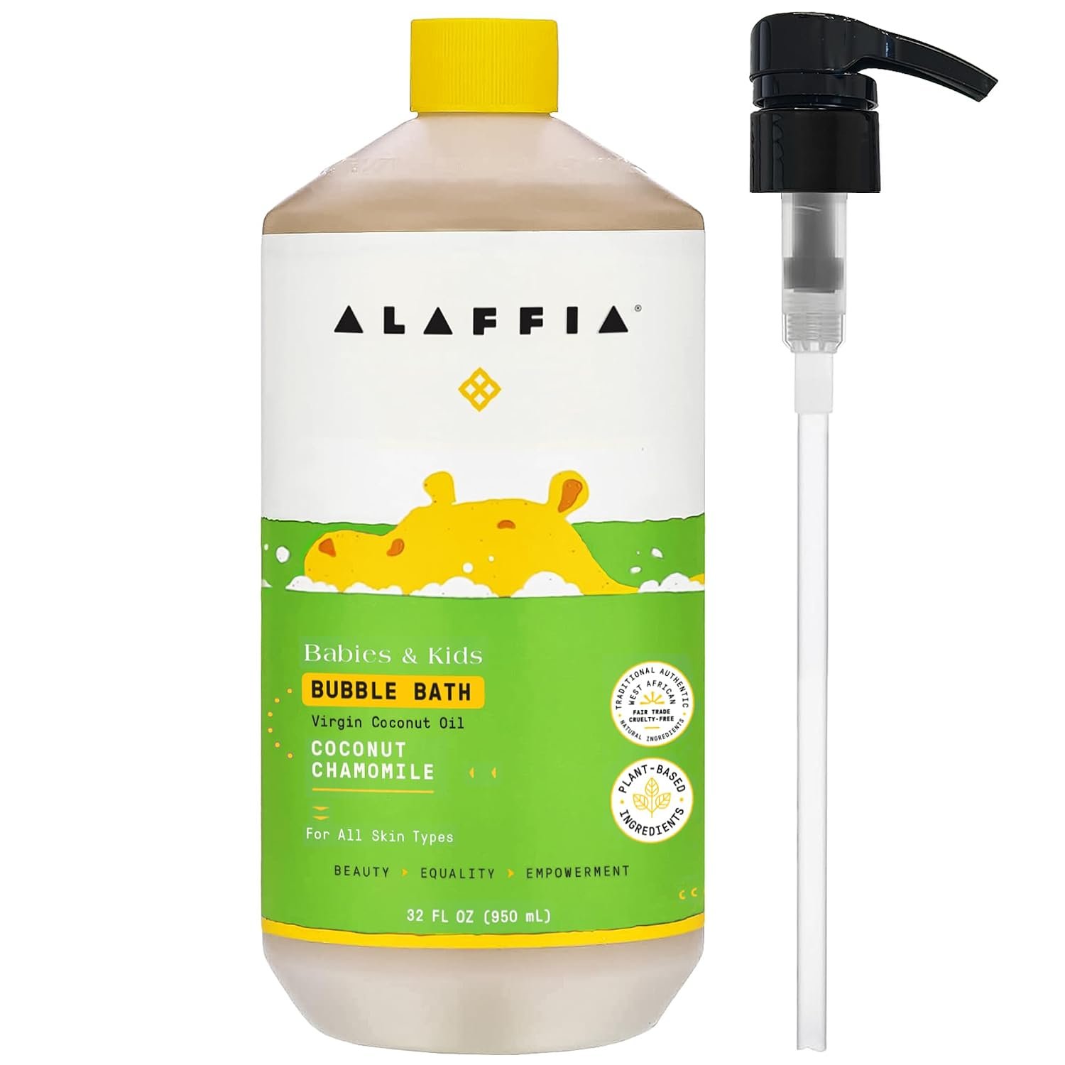 Alaffia Babies & Kids Bubble Bath, Coconut Chamomile, Pump, 32 Oz