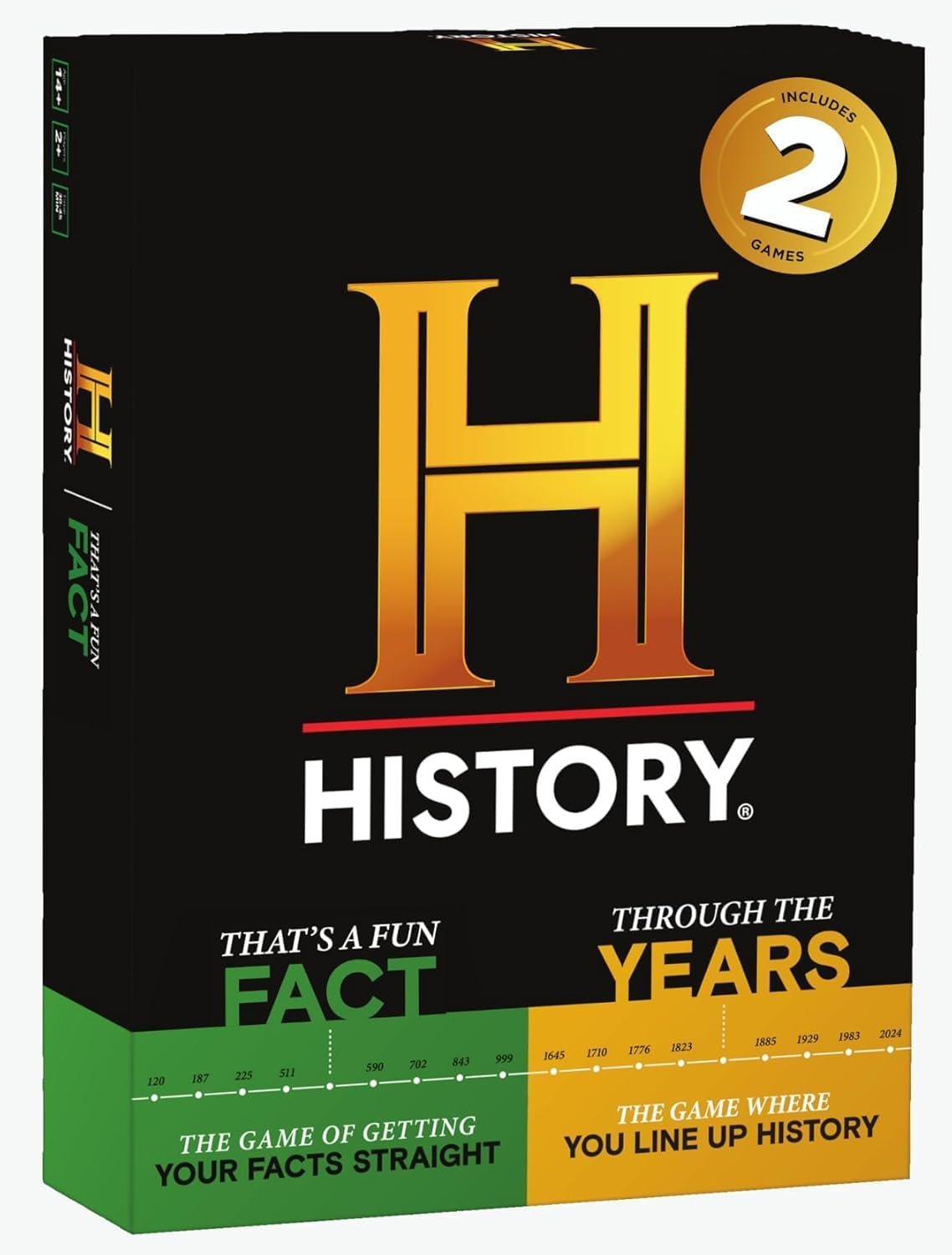 History Channel 2-in-1 Edition – Through The Years/That’s A Fun Fact – General Knowledge Super Trivia Chronology Timeline Party Card Game for Adults, Family, Teen in The Pursuit of Trivial Knowledge