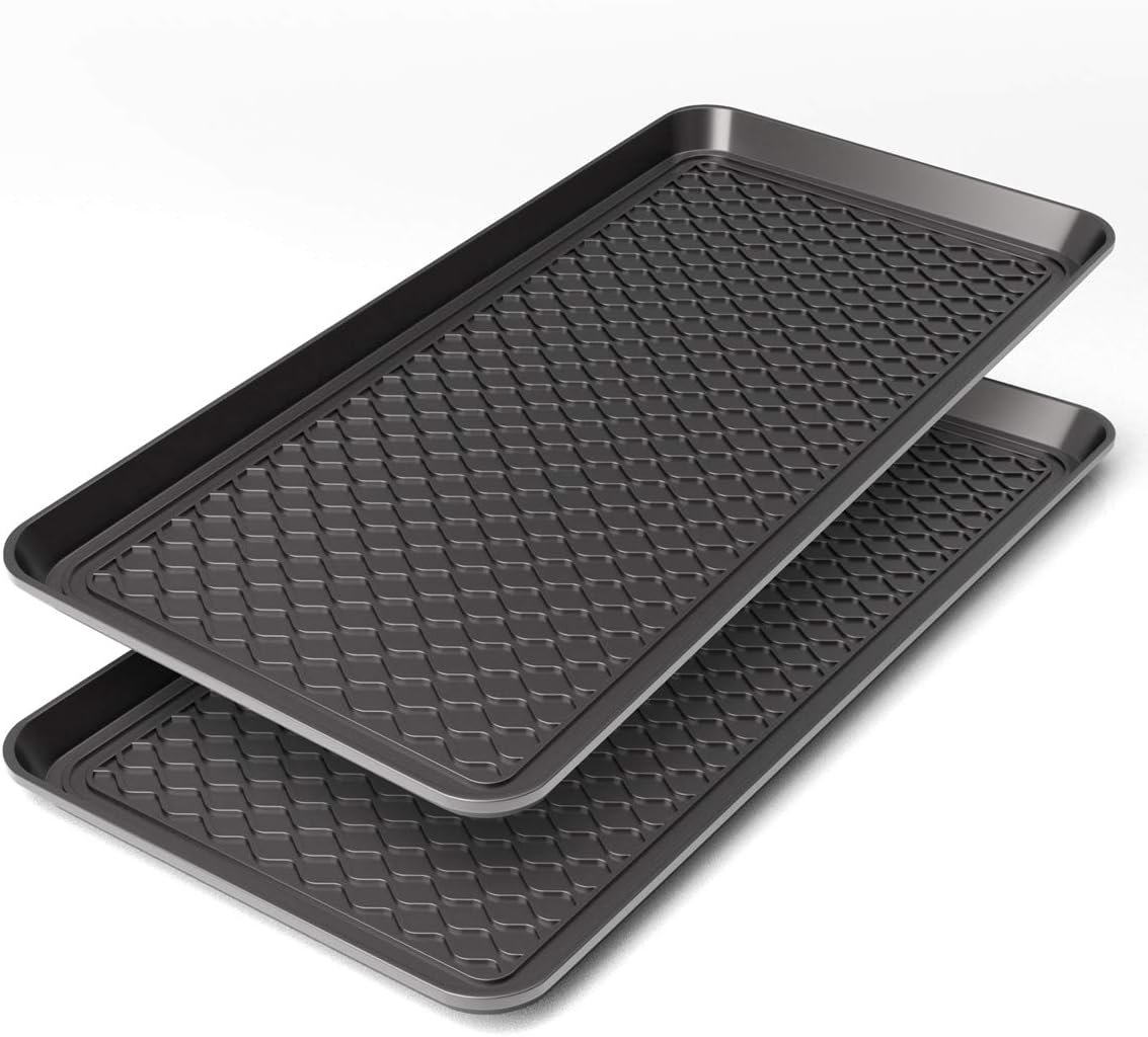 Finorder Multi-Purpose Boot Trays, 2 Pack, 30″ x 15″ x 1.2″, Black