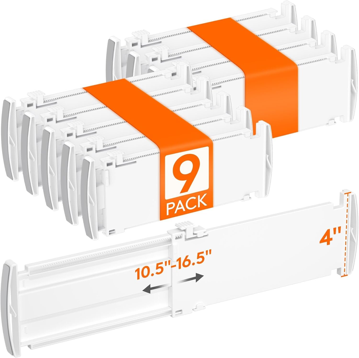 Lifewit 9 Pack 4″ High Drawer Dividers, Adjustable Drawer Organizer Clothes