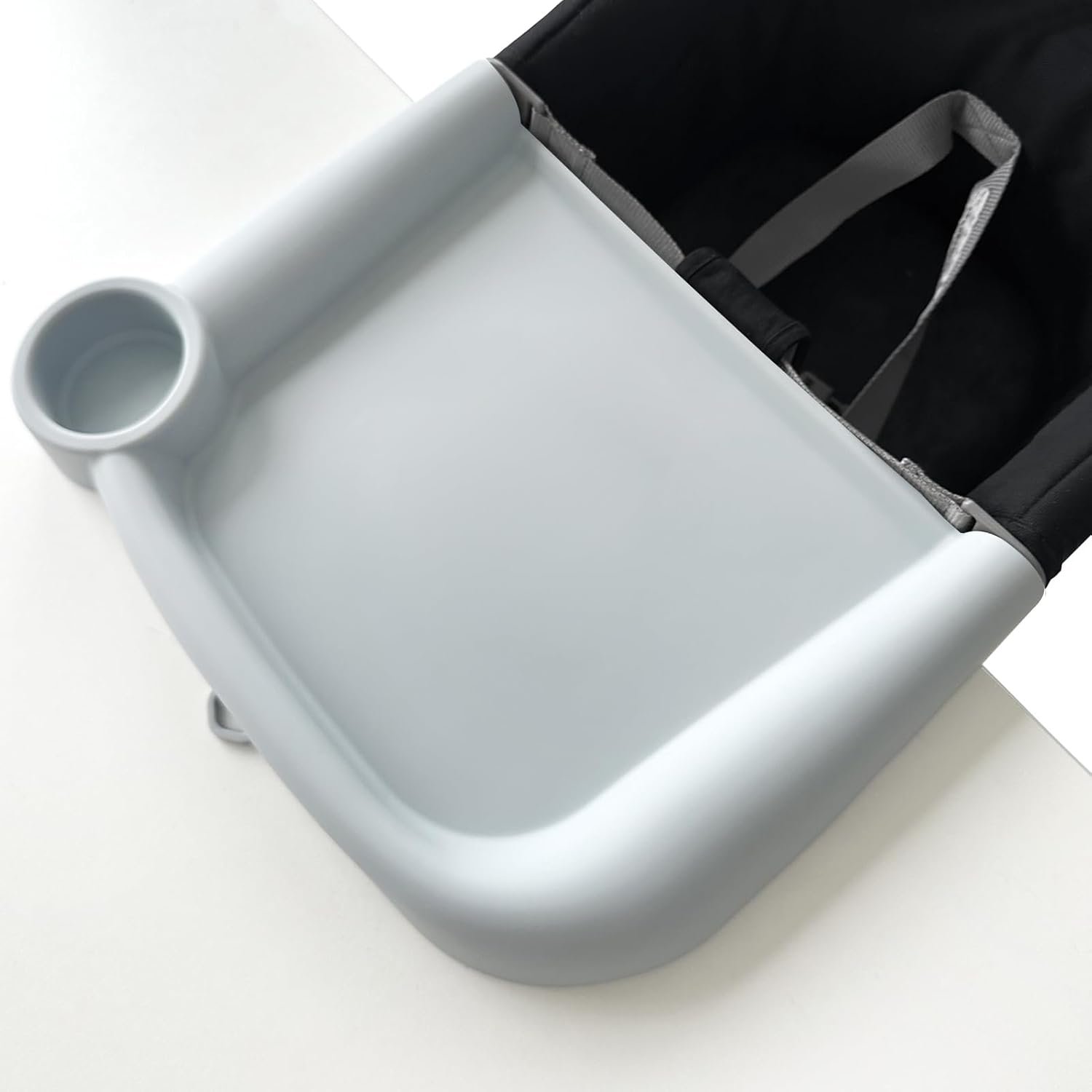 Silicone Baby Dining Tray Compatible with Inglesina Fast Table Chair & Other Hook-On High Chairs,Portable Clip-On Fast Table Chair Baby Tray, Dishwasher Safe & BPA Free (Upgraded Gray)