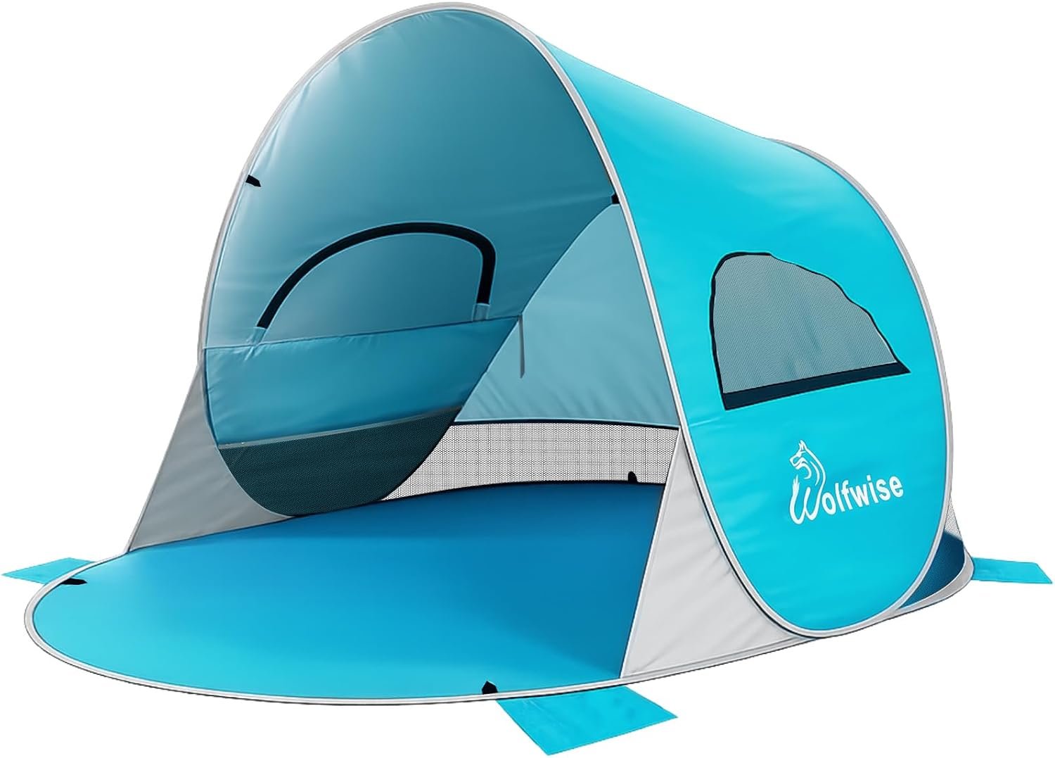 Wolfwise Pop Up Beach Tent, Easy Setup Sun Shade Shelter Foldable 3 Person