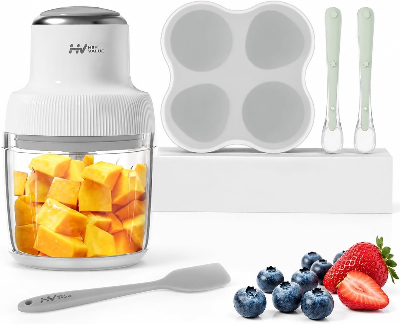 HEYVALUE 20 Oz Glass Baby Food Maker, Baby & Pet Large Food Processor Set