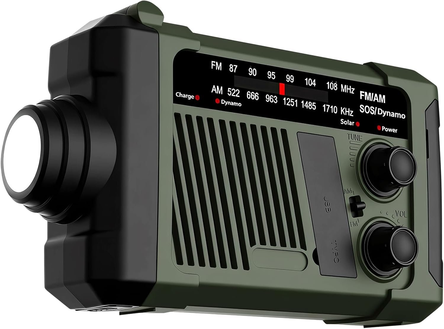 Portable Emergency Hand Crank Weather Radio,NOAA AM FM Portable Radio, Solar/Battery Operated,Flashlight for Outdoor Indoor
