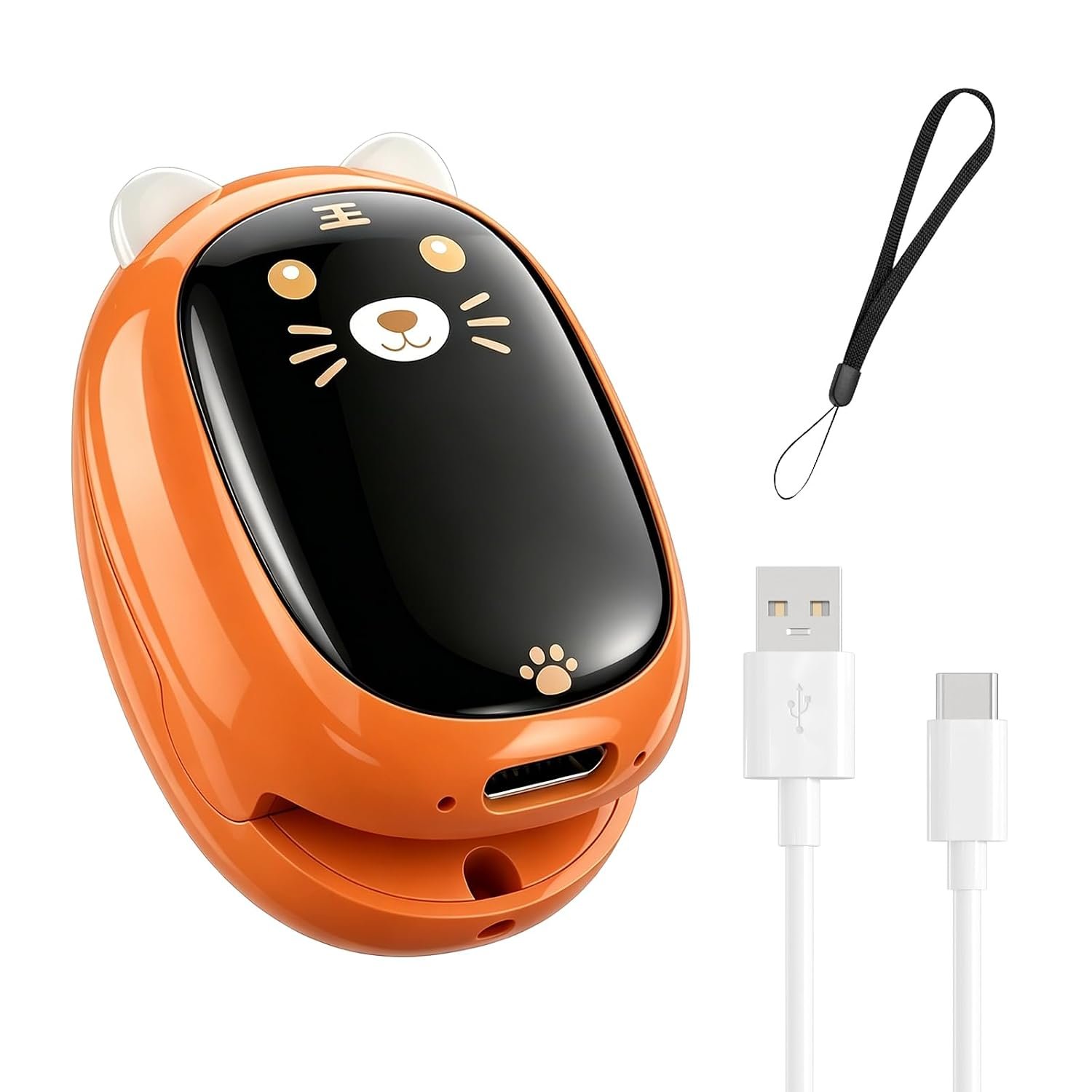 Kids Pulse Oximeter Fingertip, Rechargeable LCD Display SpO₂, PR & PI Reader, USB-C Charging, Small Finger Fit, Orange Tiger Design, Sports & Aviation Use Only