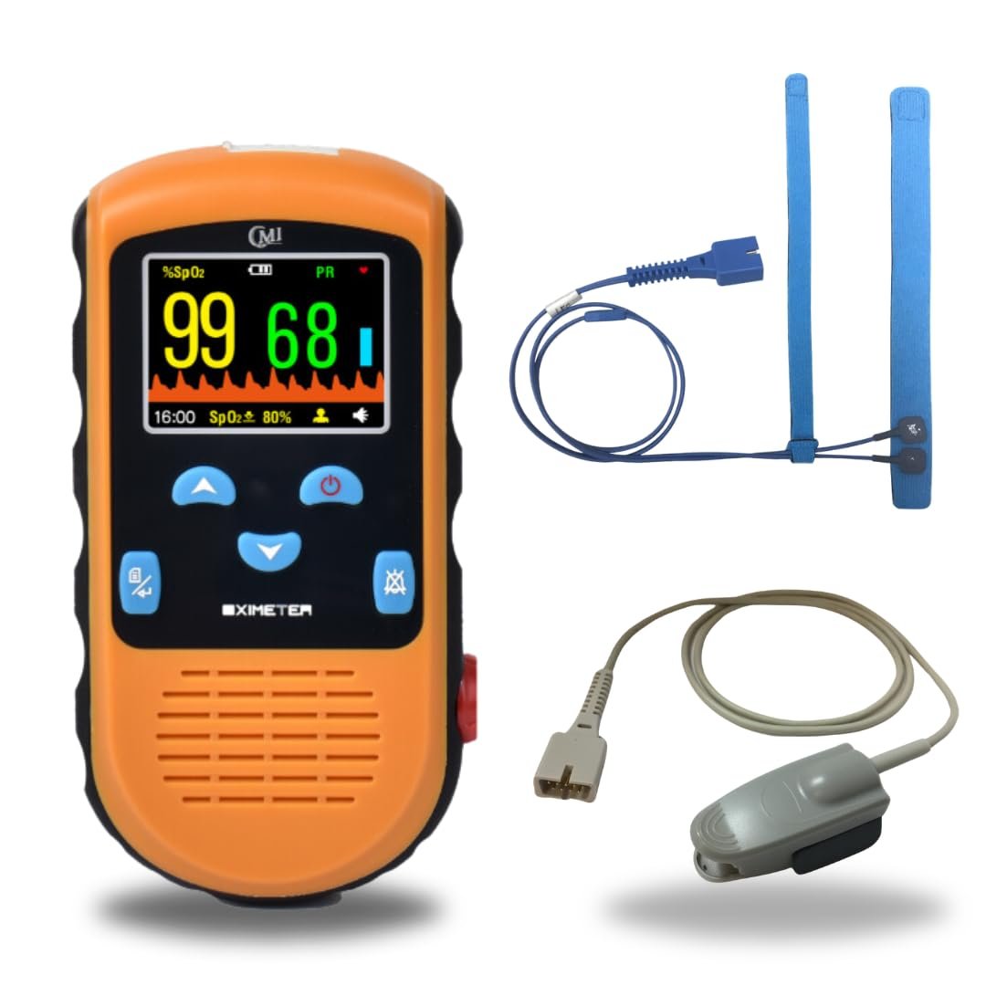 CMI Health Finger Pulse Oximeter for Adult Use – Blood Oxygen Saturation & Pulse Rate Display – Portable Design with Carry Case