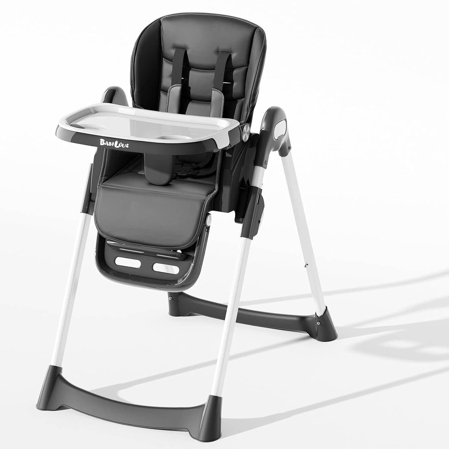 Babilous Baby High Chair, Foldable Feeding Chair with Adjustable Footrest