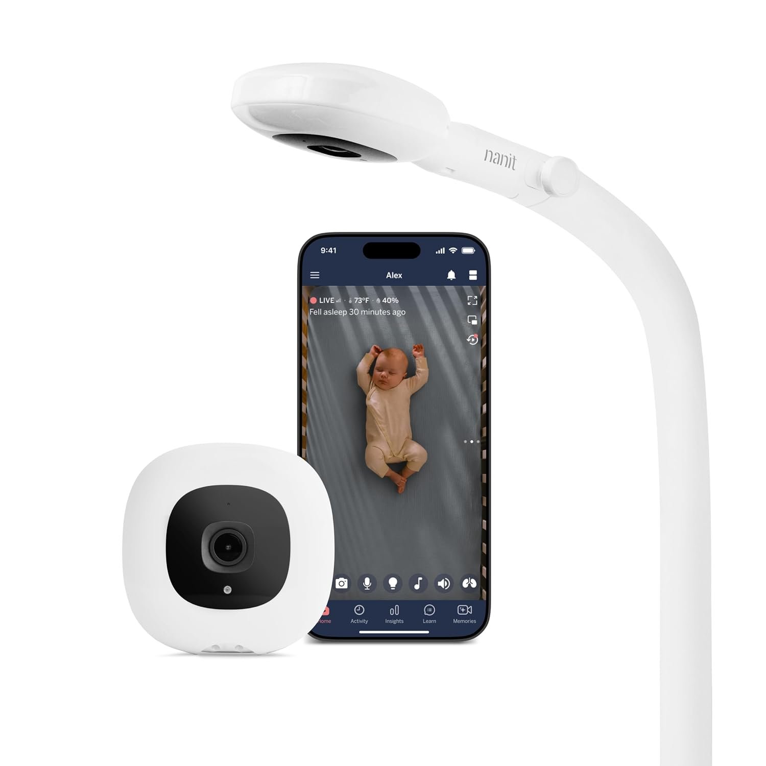 Nanit Smart Baby Video Monitor – Camera & Floor Stand – 1080p Wi-Fi Camera