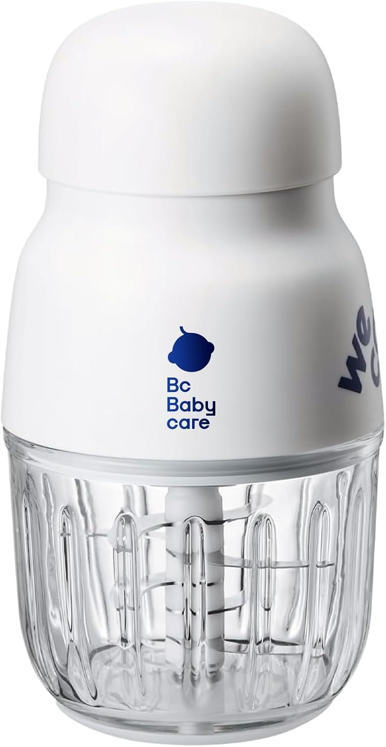 Bc Babycare Baby Food Maker-Glass Baby Puree blender for Fruit, Vegatable & Meat,Mini Food Processor for Potatoes, Grapes & Strawberries,White,10oz