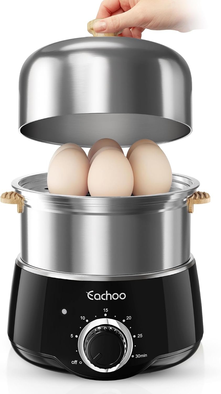 CACHOO Hard Boiled Egg Cooker, 14-Egg Stainless Steel Egg Boiler