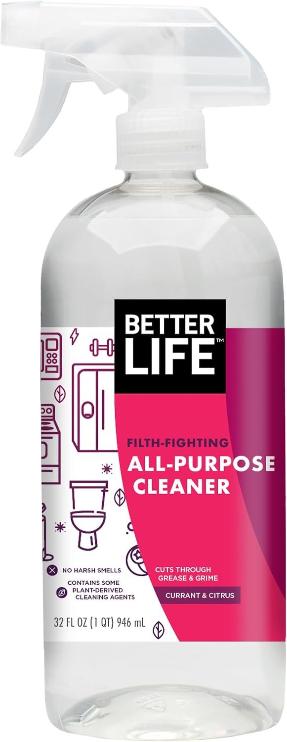 Better Life All Purpose Cleaner – Multipurpose Home and Kitchen Cleaning Spray for Glass, Countertops, Appliances, Upholstery- Multi-surface Spray Cleaner – Currant and Citrus, 32oz (Pack of 1)