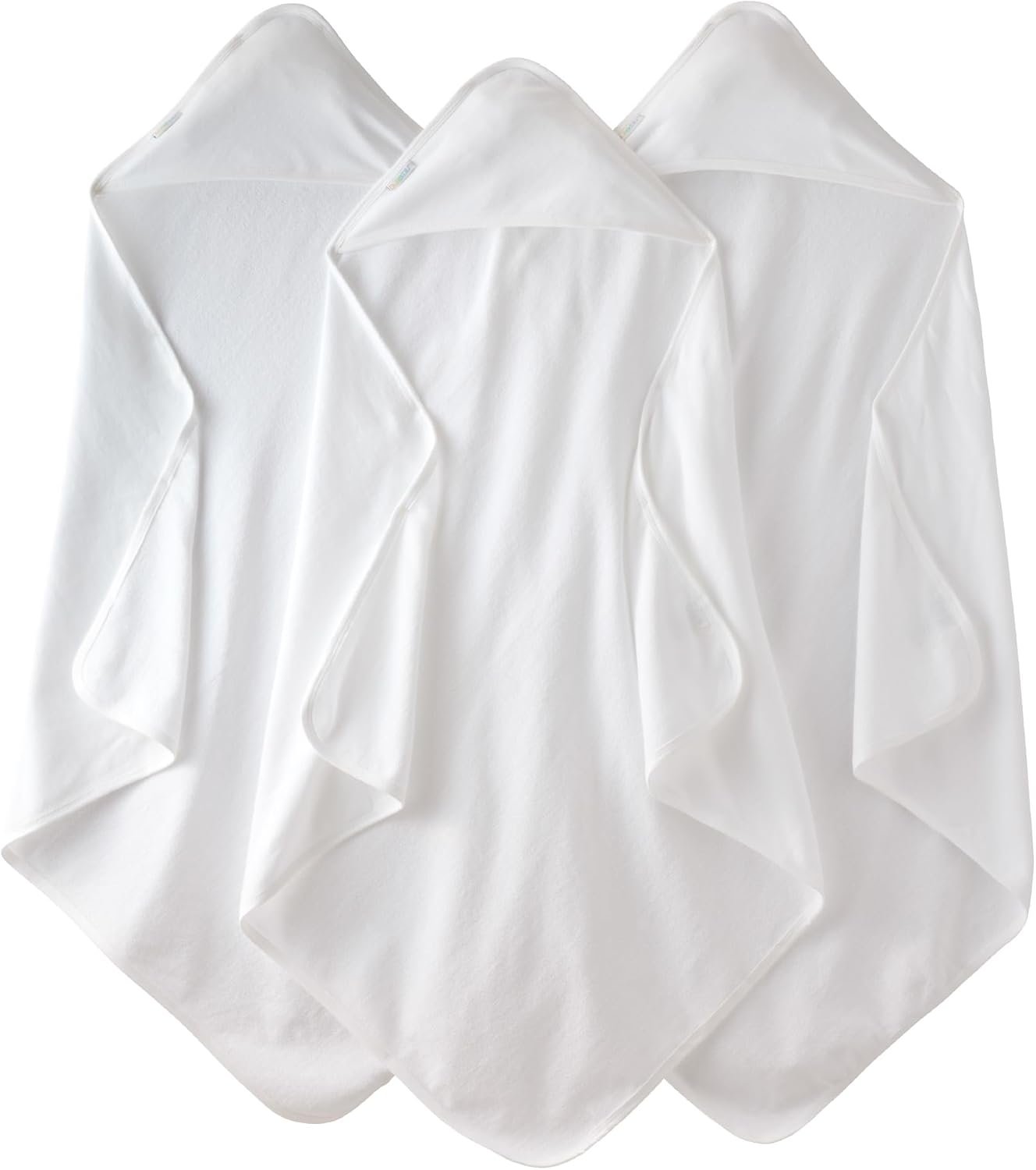 Butterblu Harper – 100% Organic Cotton Hooded Towels, 3-Pack, White