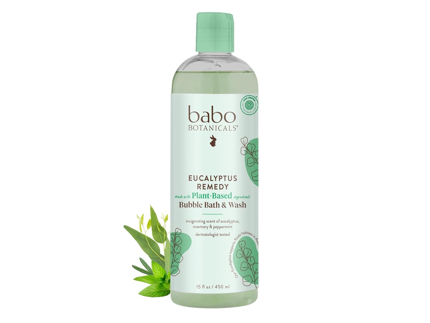 BABO Botanicals Eucalyptus Remedy 2-in-1 Bubble Bath & Wash – Invigorating Eucalyptus, Rosemary & Peppermint – for All Ages – EWG Verified – Vegan
