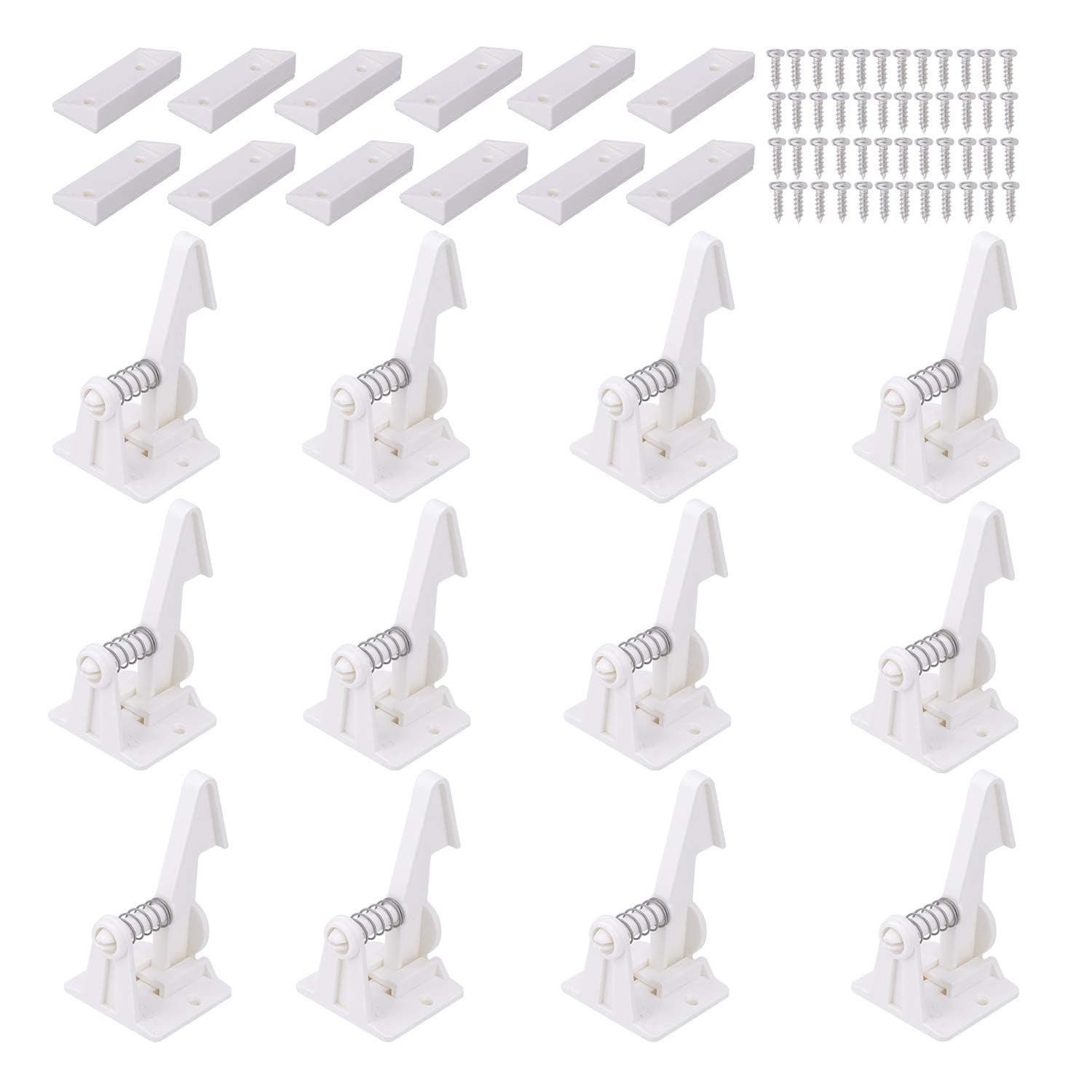 Vmaisi 12 Pack Cabinet Locks Child Safety Latches – Easy Install No-Drill