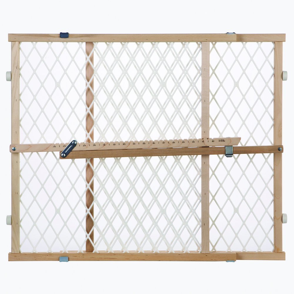 Toddleroo by North States – Diamond Mesh Wooden Baby Gate: Pressure Mounted Baby Gate for Doorways – Adjustable 26.5 to 42 Inches Wide – 23 Inches Tall