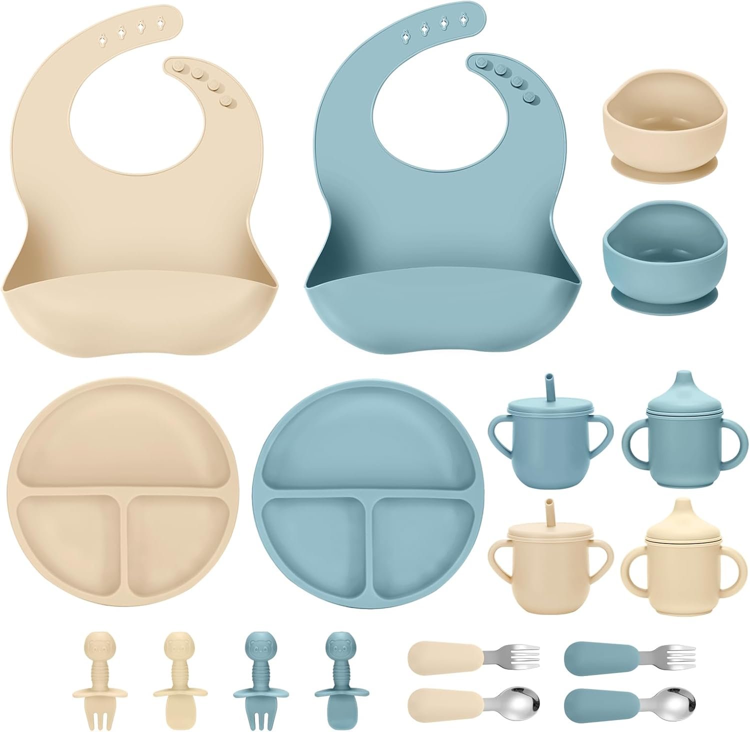 Silicone Baby Feeding Set, 18PCS Baby Led Weaning Supplies