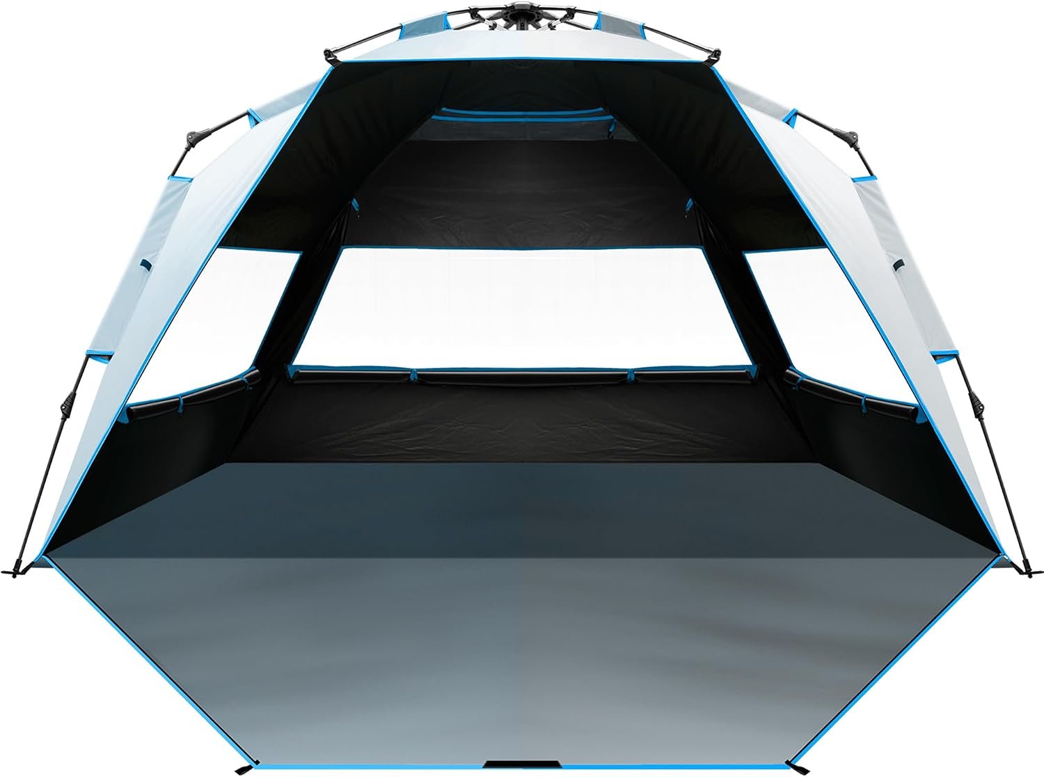 OutdoorMaster Beach Tent Blackout Coating, Pop Up Sun Shelter for 4 Person