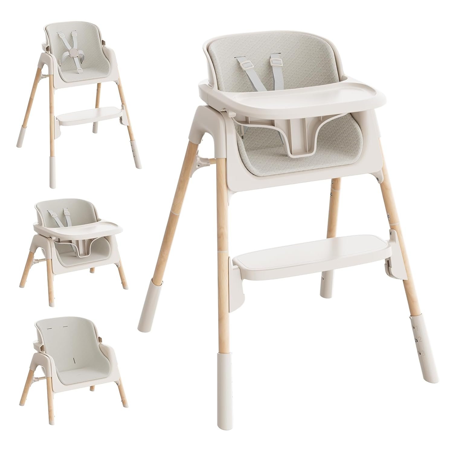 Mloong High Chair for Babies and Toddlers – Easy Clean 4-in-1 High Chair
