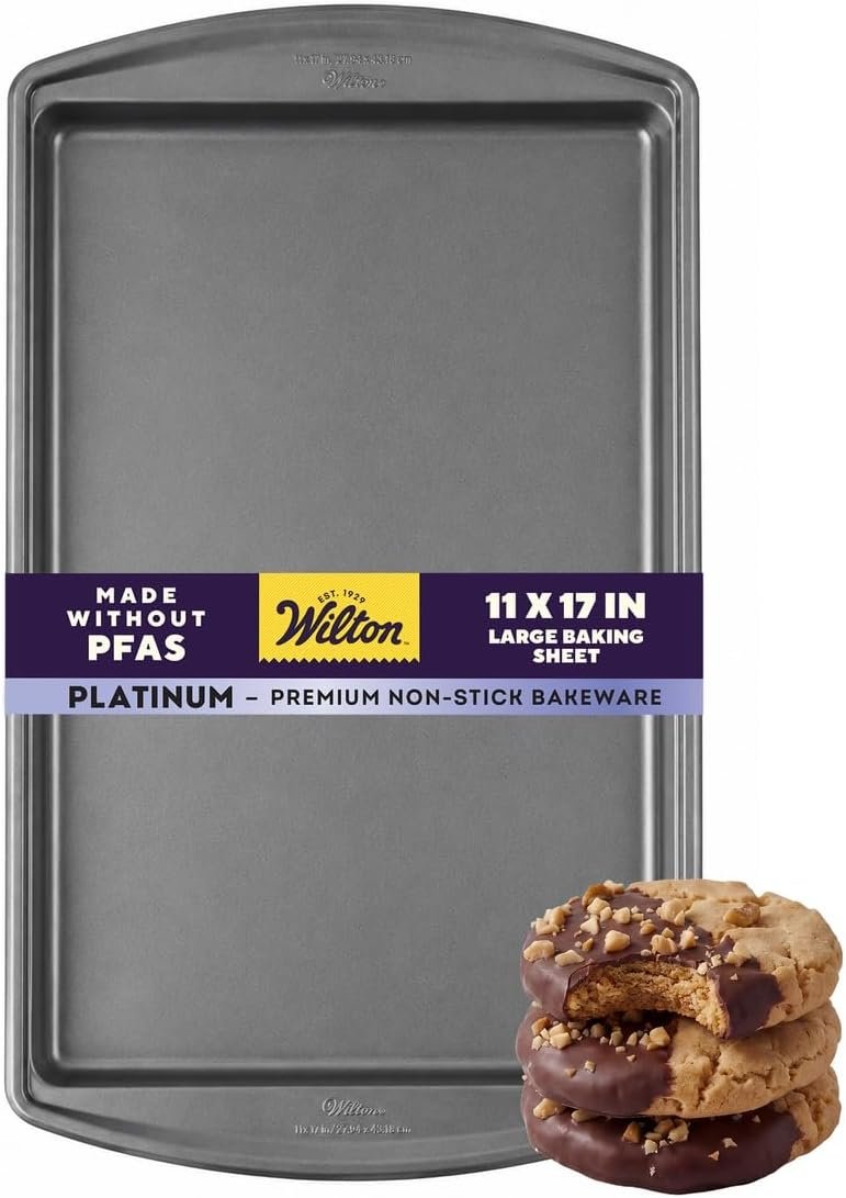 Wilton Platinum Non-Stick Large Baking Sheet, Made Without PFAS, 11×17 in.