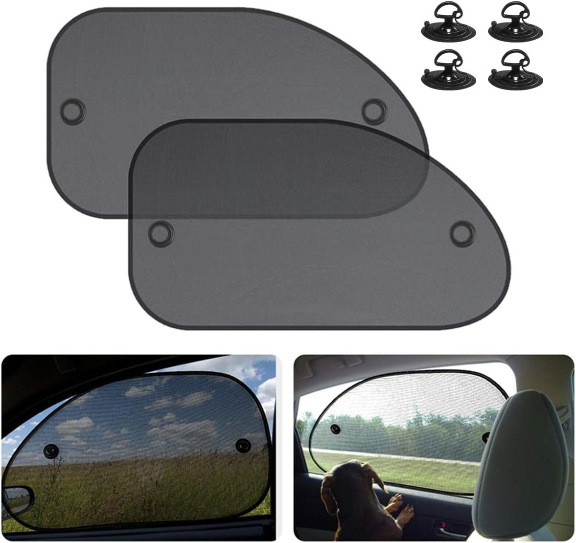 Moly Magnolia 2PCS UV-Blocking Car Window Sunshades, Large