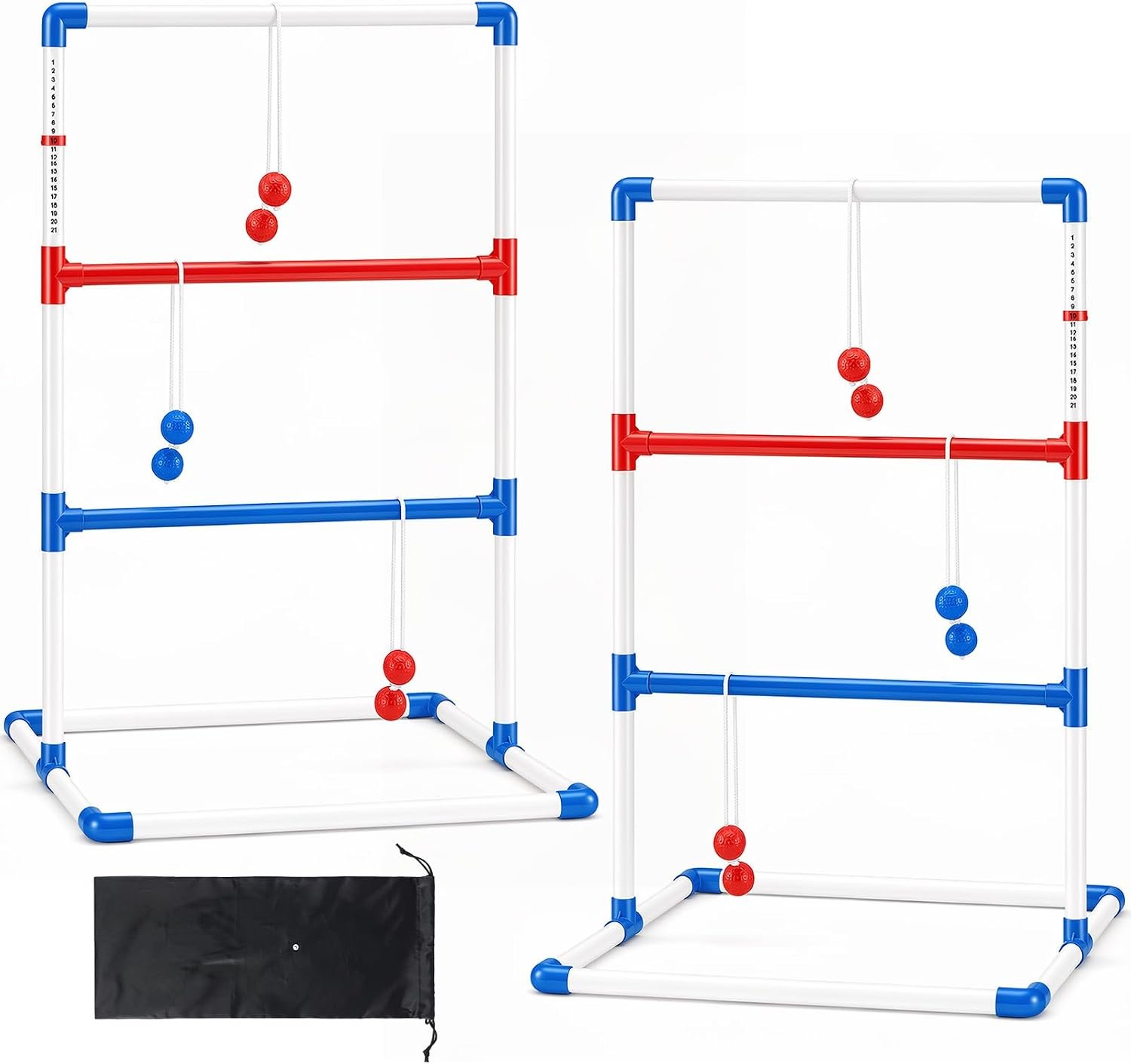NEWBULIG Ladder Ball Set, Bolas, Carry Bag & Scoreboards, White
