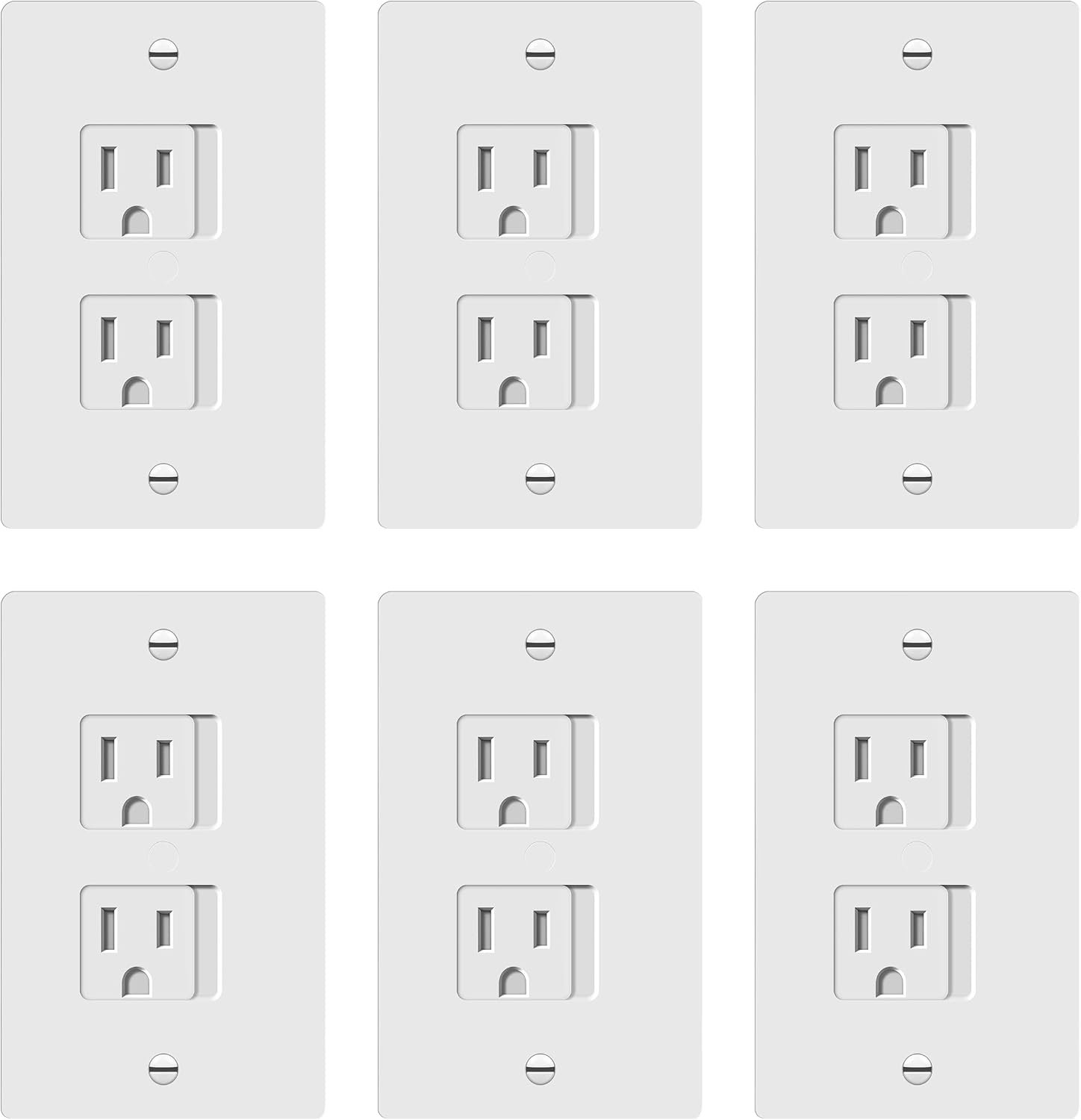 ENERLITES Child Proof Outlet Cover, Self-Closing, Fits Both Duplex and Decorator Outlet, Safety Design, Tamper-Resistant Socket Plug for Receptacle, Size 4.68″ x 2.93″, 8800-TR, White 6 Pack