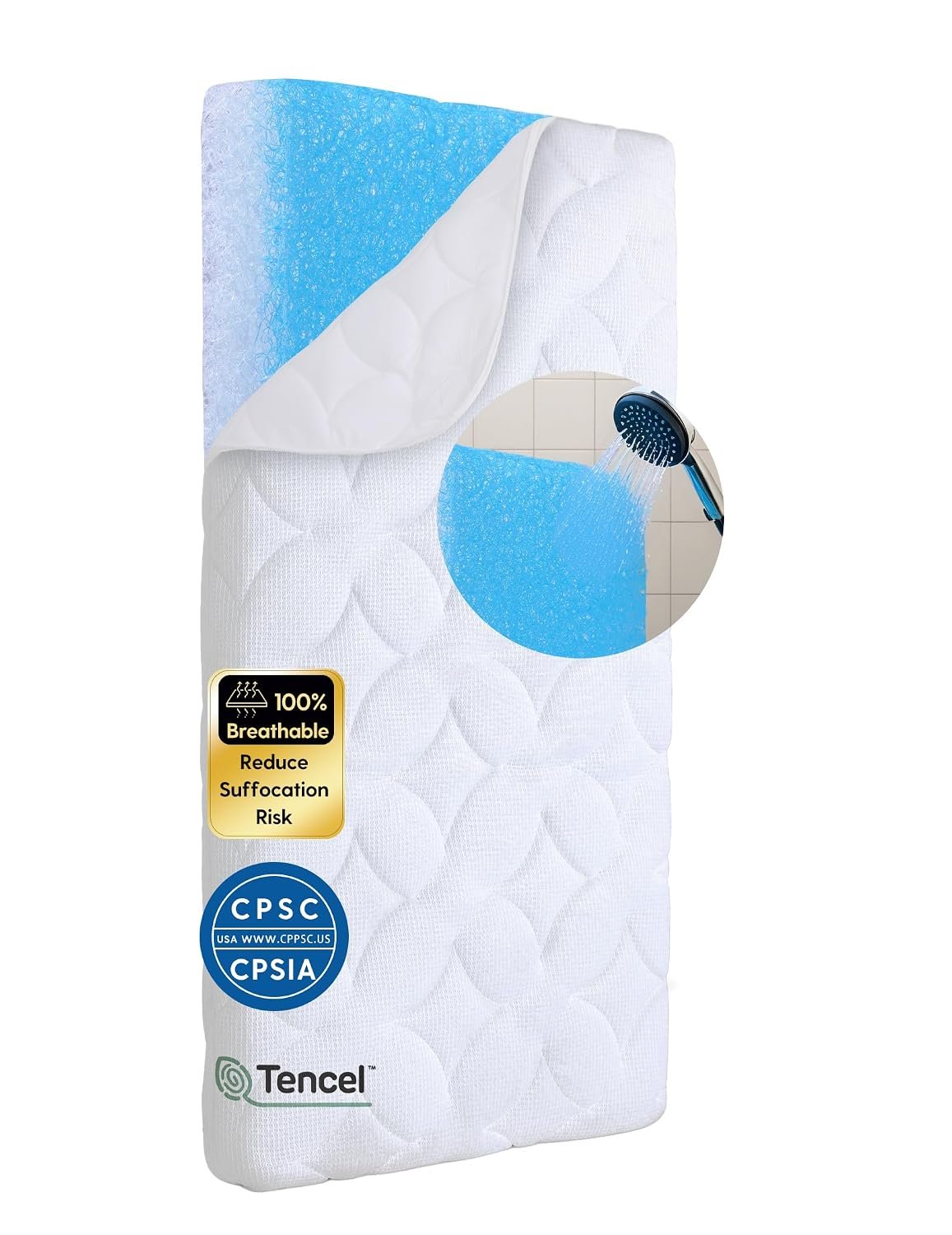 Babelio Ultra-Breathable Crib Mattress, 100% Washable Core, Dual Sided