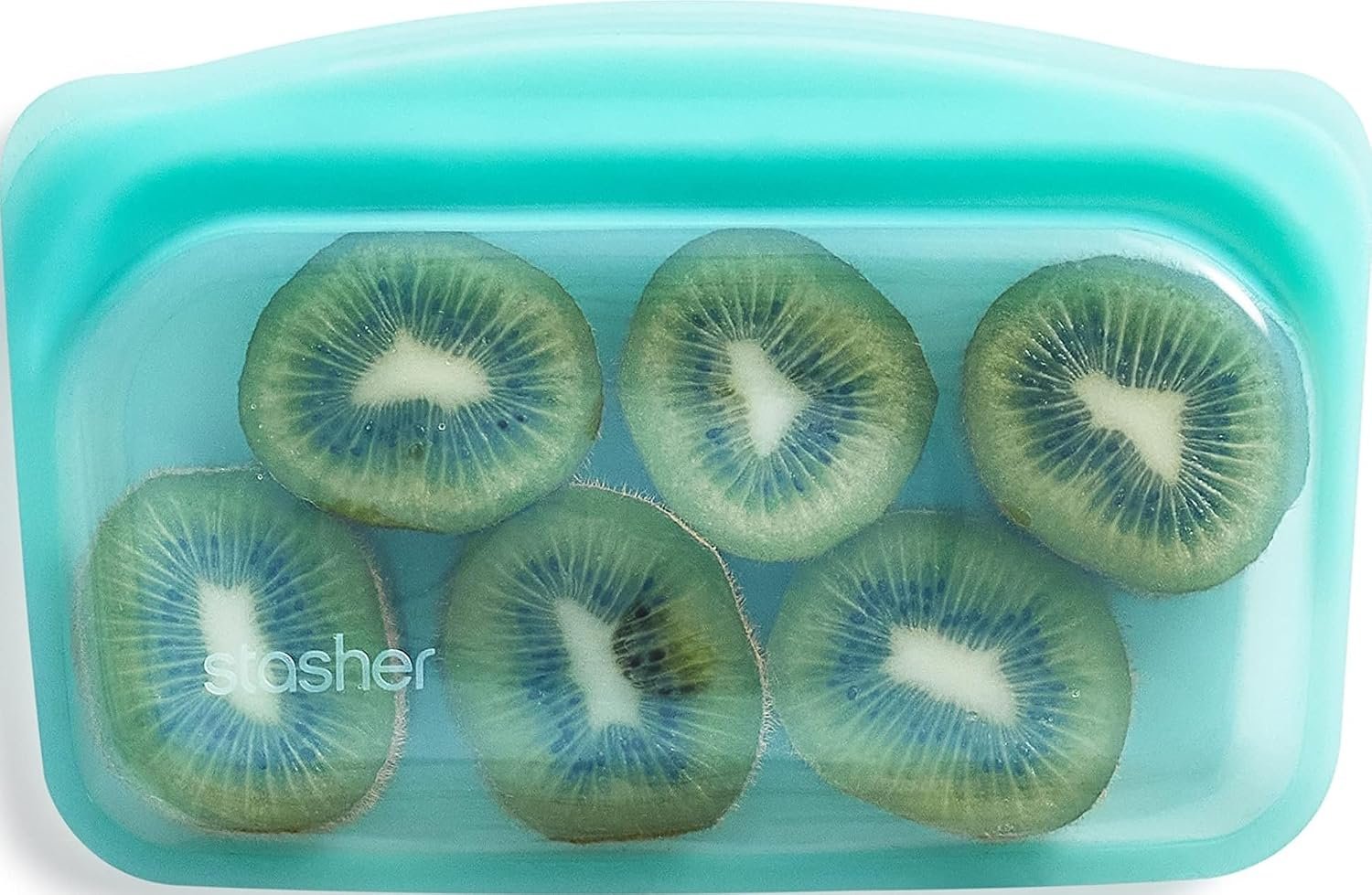 Stasher Premium Reusable Silicone Food Storage Bag, Snack, Aqua, 12 oz