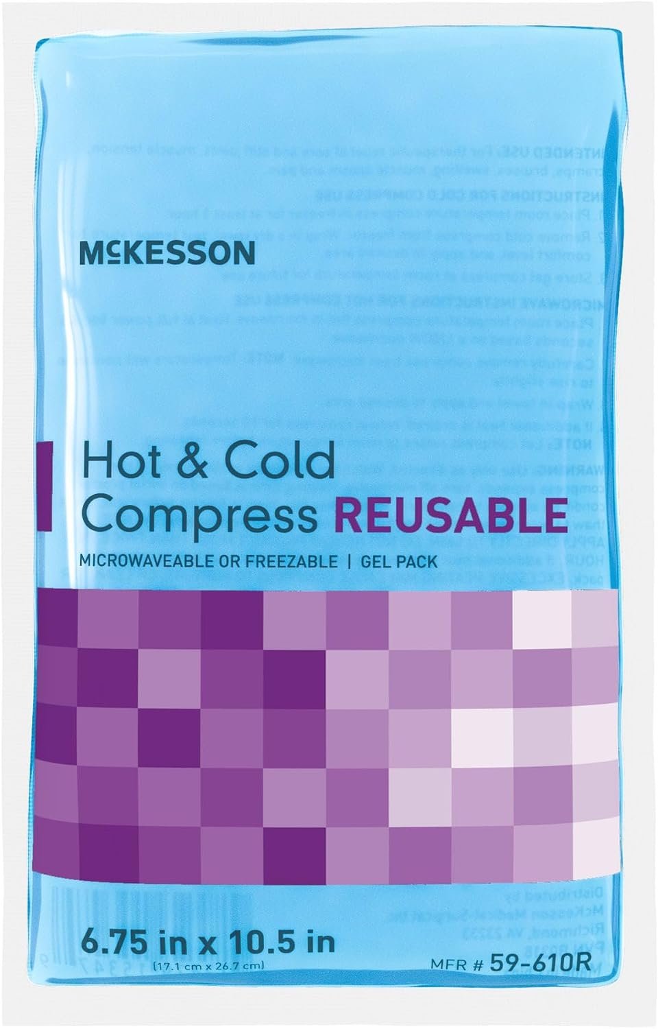 McKesson Cold and Hot Compress Reusable Gel Ice Hot Packs, 6.75 x 10.5 in