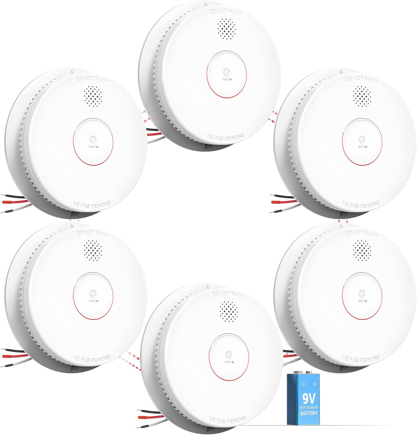 SITERWELL Smoke Detector Photoelectric Smoke Alarm 9V Battery Backup