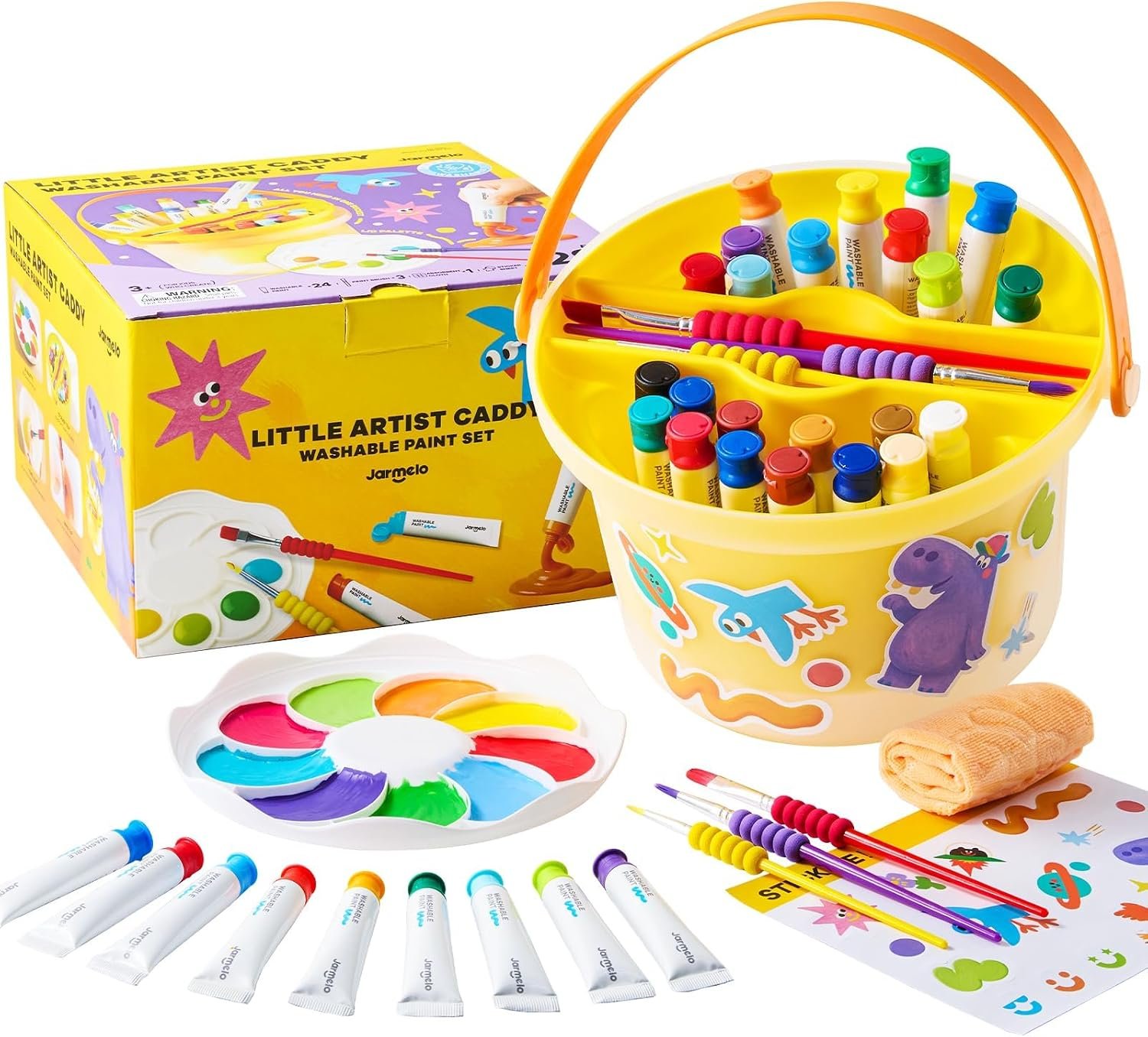 Jar Melo Kids Tempera Painting Set, Washable Paint Set for Kids Ages 4-8
