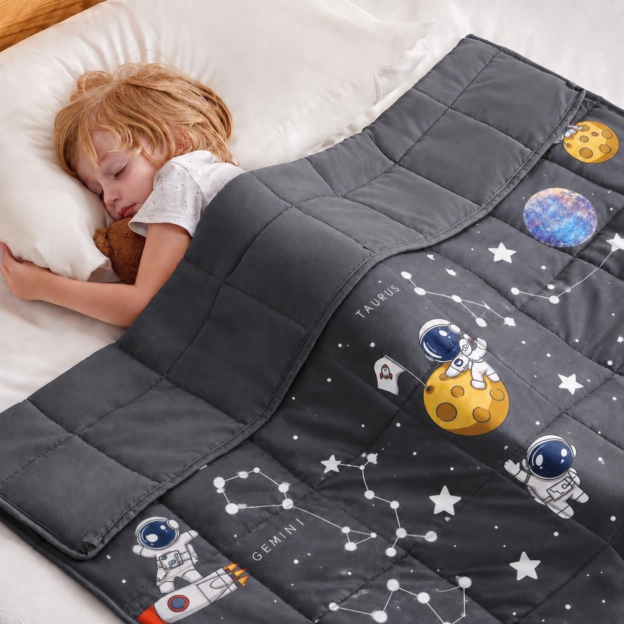 Weighted Blanket Kids 5lbs, 36″x48″, Soft Space Small Cooling Heavy Blanket