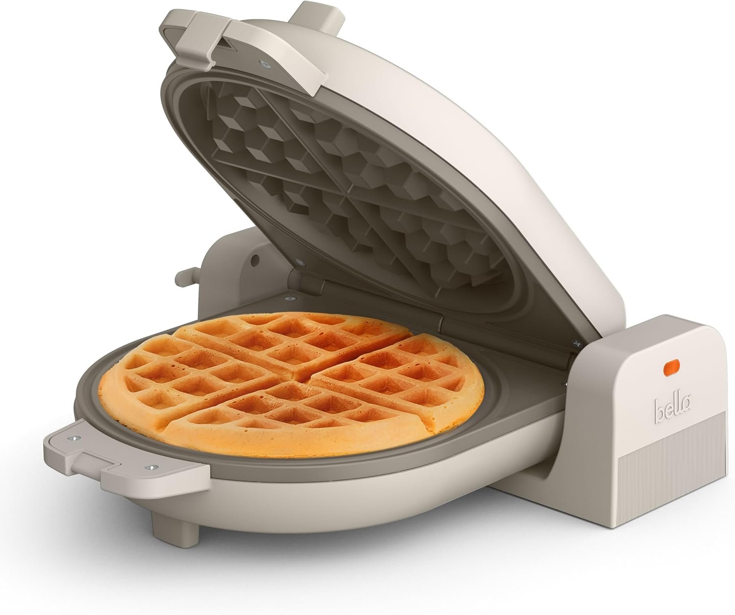bella Fits-Anywhere Flip-n-Store Non-Toxic, Belgian Waffle Maker, Oatmilk