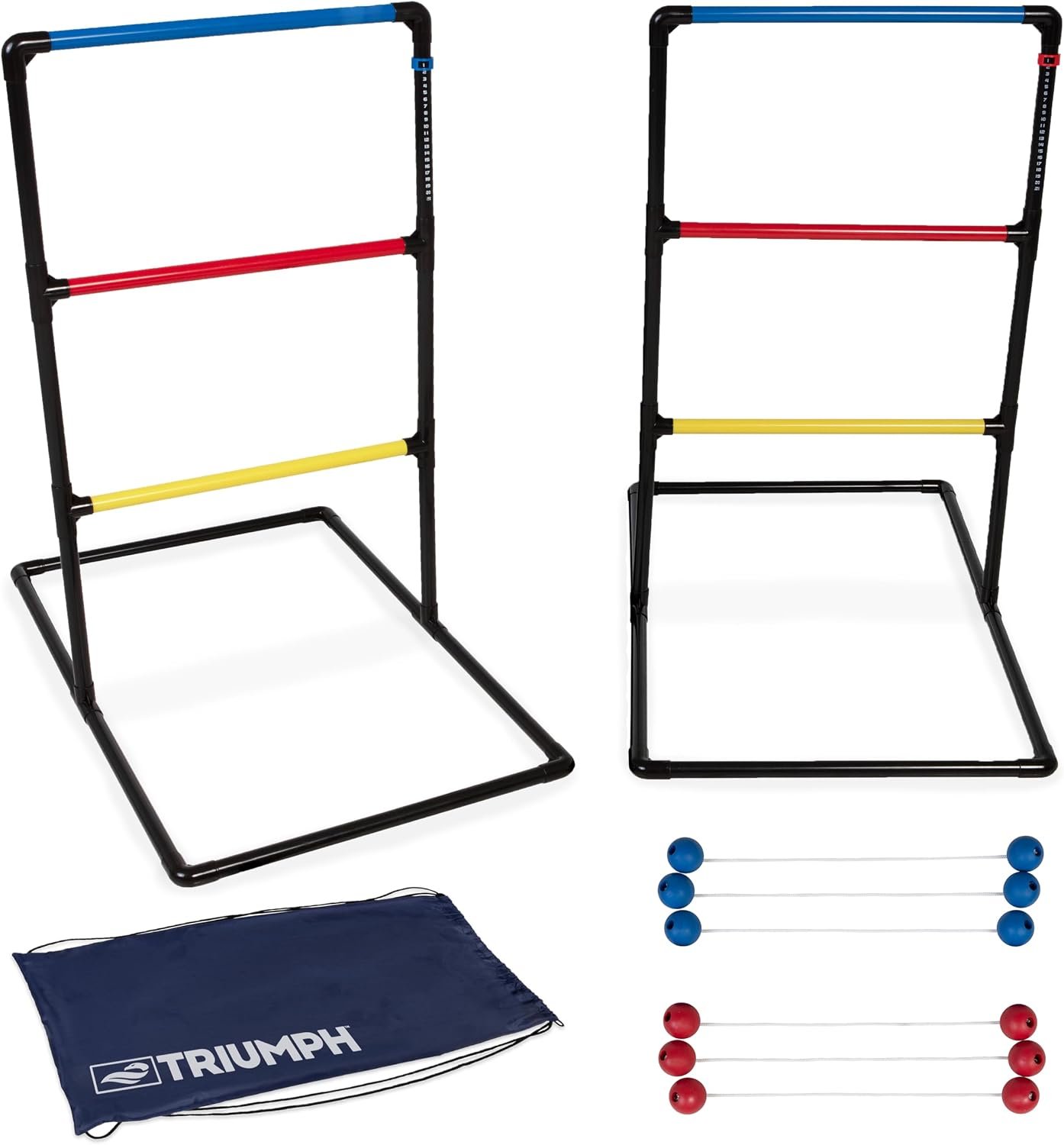 Triumph Premium Ladder Toss Outdoor Game Set with 6 Soft Bola Balls, Travel Carrying Case and Score Trackers – Choose Between Classic and All Pro Series