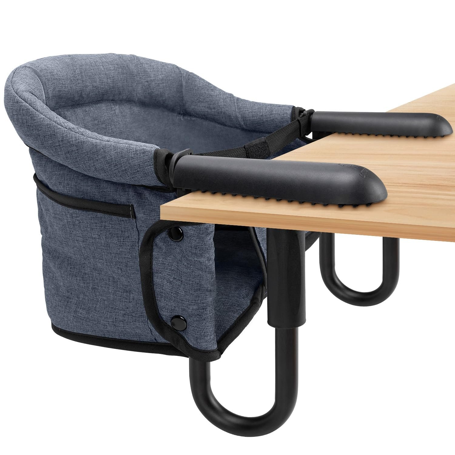 Hook-On High Chairs – Portable & Foldable for Babies 6-36 Months, Family & Travel Use with Carry Bag (Grey)