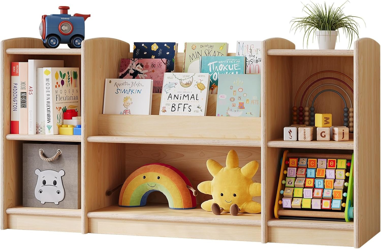 ONBRILL Montessori Shelf, Bookshelf and Toy Storage Organizer for Kids Room