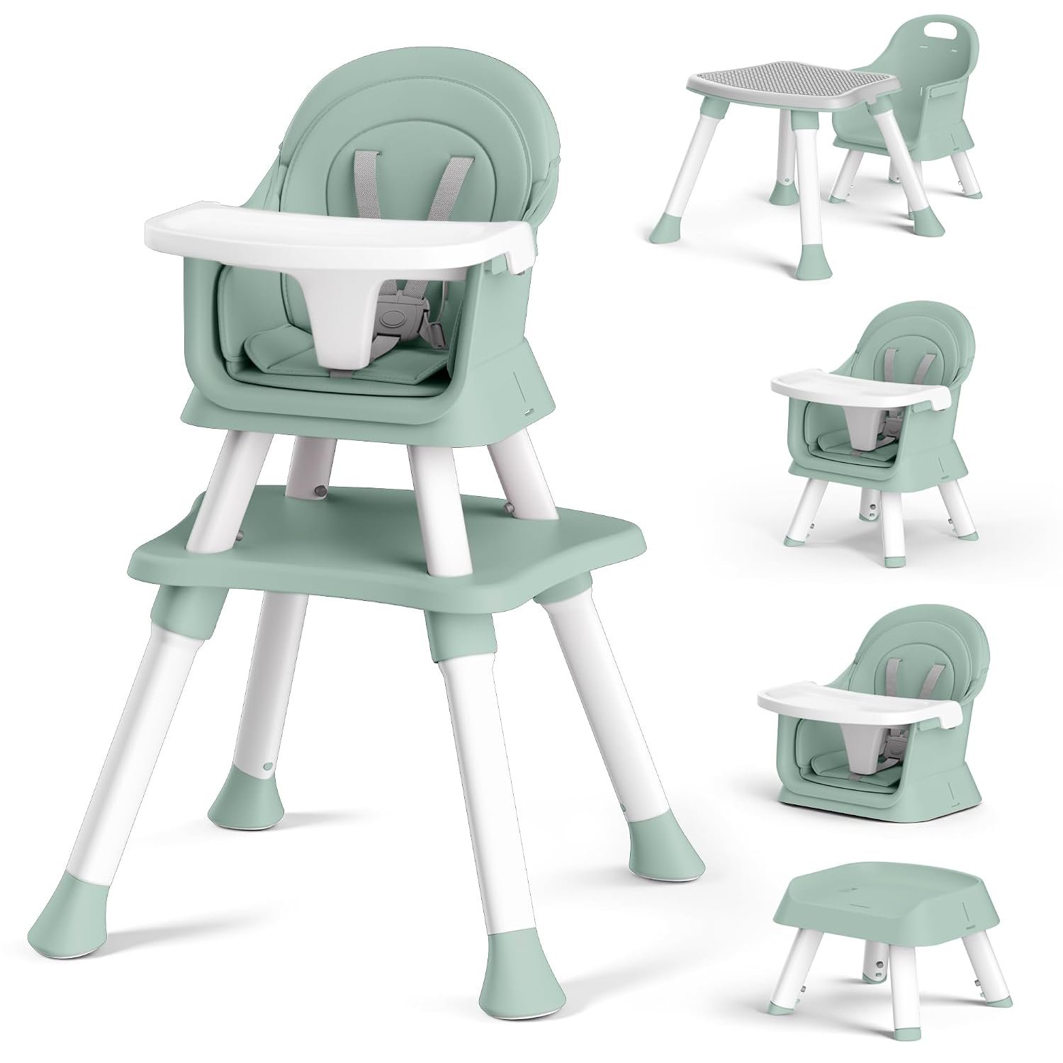 Kinder King 8 in 1 Baby High Chair for Babies and Toddlers, Booster Chair