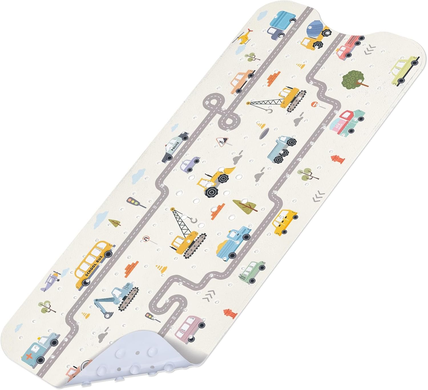 SHUCHING Baby Bath Mat for Tub Non Slip-40×16 Inch, Car and Road