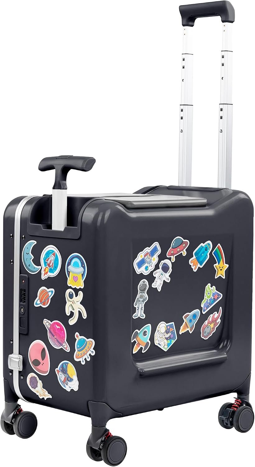 20″ Ride-On Suitcase for Kids Lightweight Carry-On Luggage with Detachable Seat&Dual Telescoping Handles&360°Silent Spinner Wheels & TSA Lock