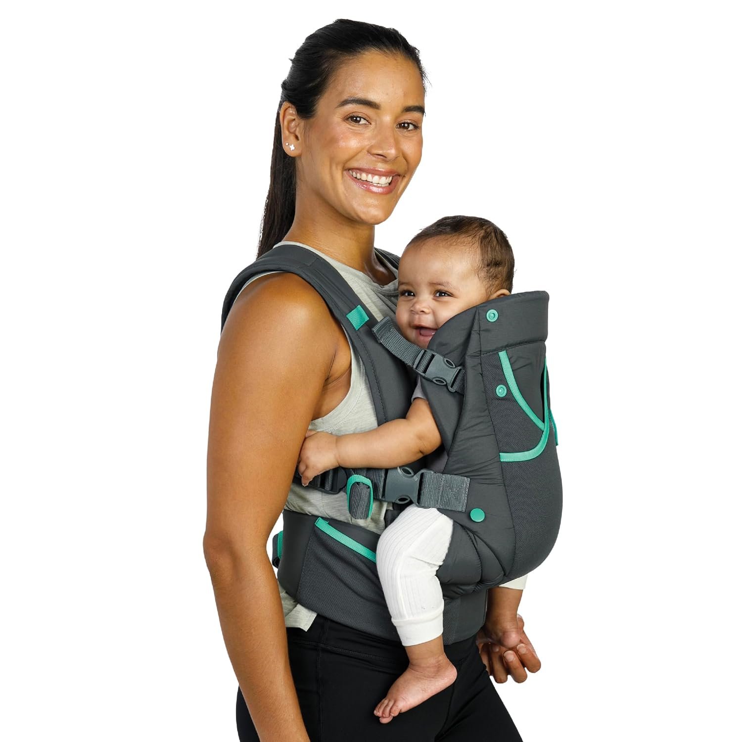 Infantino Carry On Active Baby Carrier, Gray, Multi-Pocket, 8-40 lbs