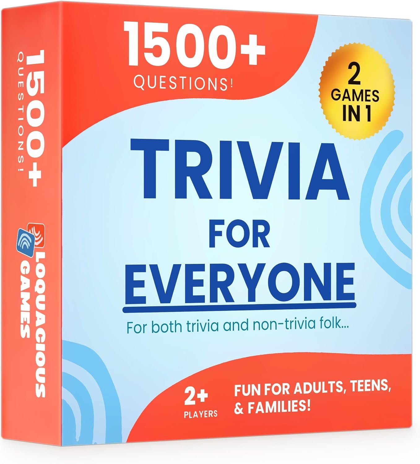 Trivia for Everyone – Trivia Game for Adults & Teens, 1500+ Questions & 2 Difficulty Levels – Fun Family Card Game for Game Night, Parties & Travel – Gift Idea