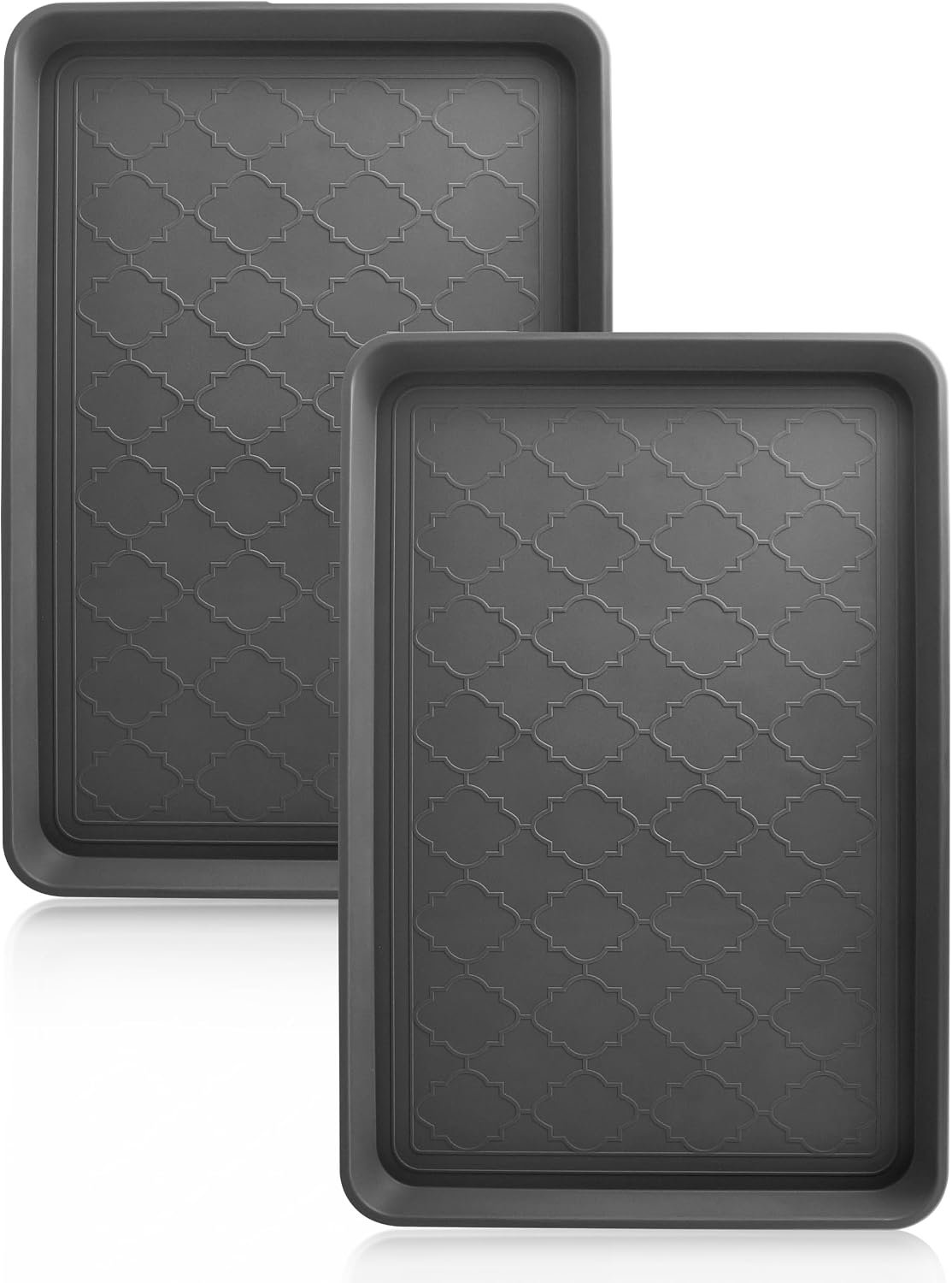 Boot Tray for Entryway Indoor, Heavy Duty Shoe Mat Tray 2 Packs, 23″x15.5″ Waterproof Shoe Trays with Raised Edge, Outdoor Multi-Purpose Mat for Boots, Shoes, Garden, Pets